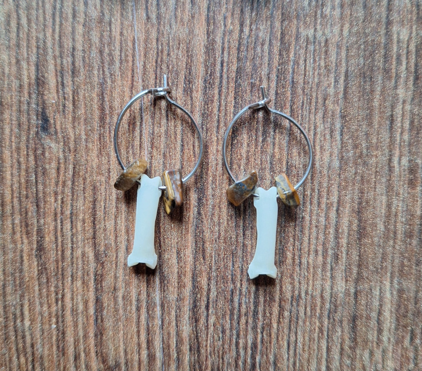 Badger foot bones amulet earrings
