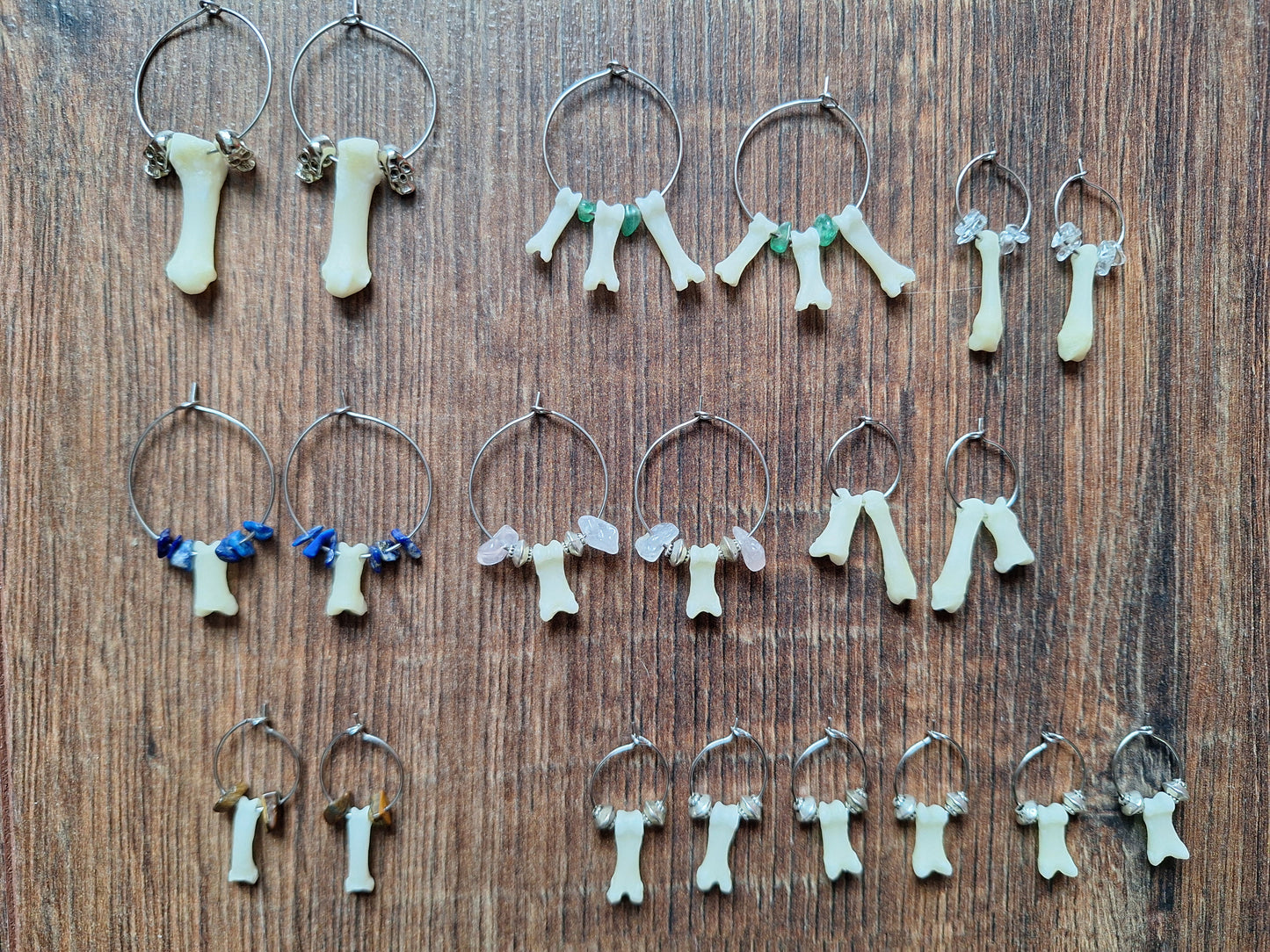Badger foot bones amulet earrings