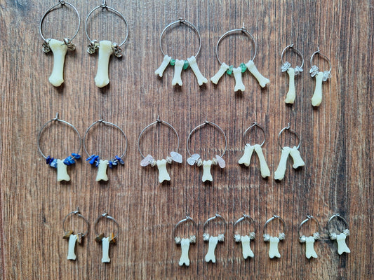 Badger foot bones amulet earrings