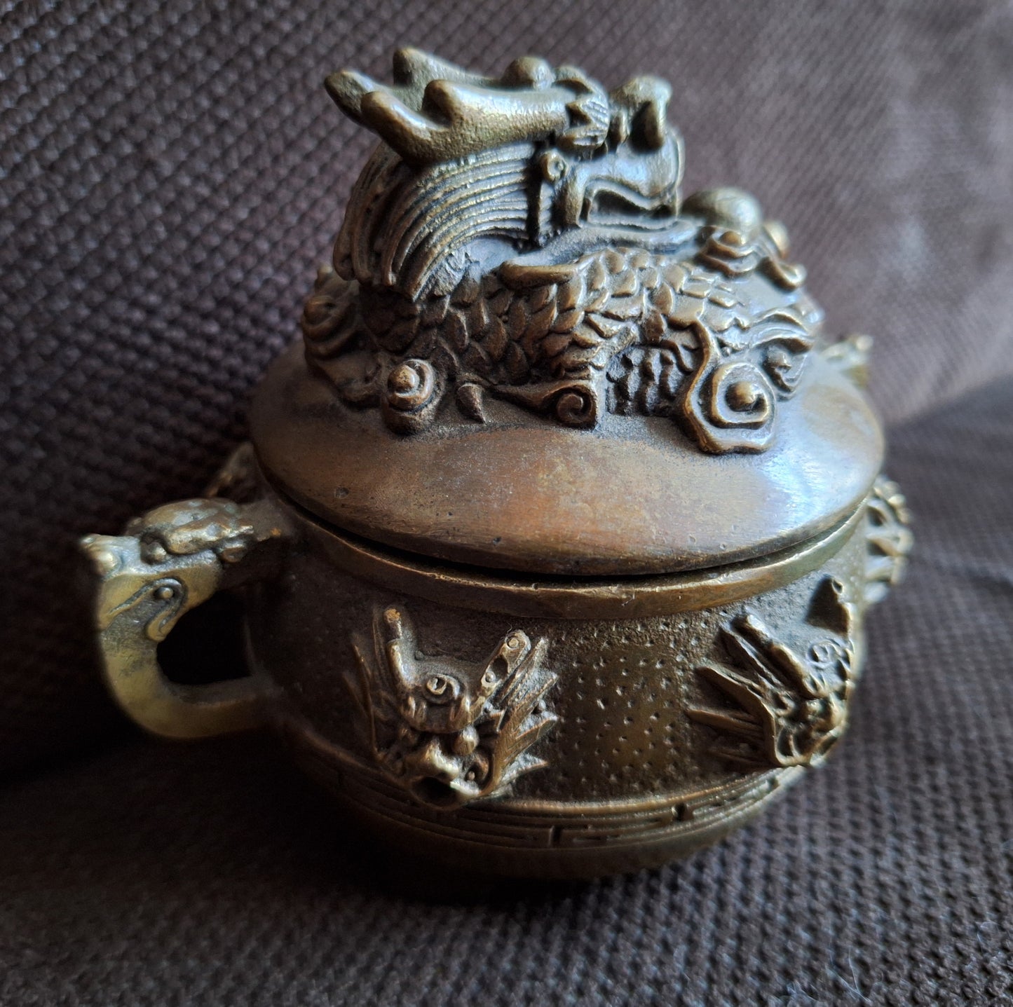 Vintage bronze incense burner Dragon