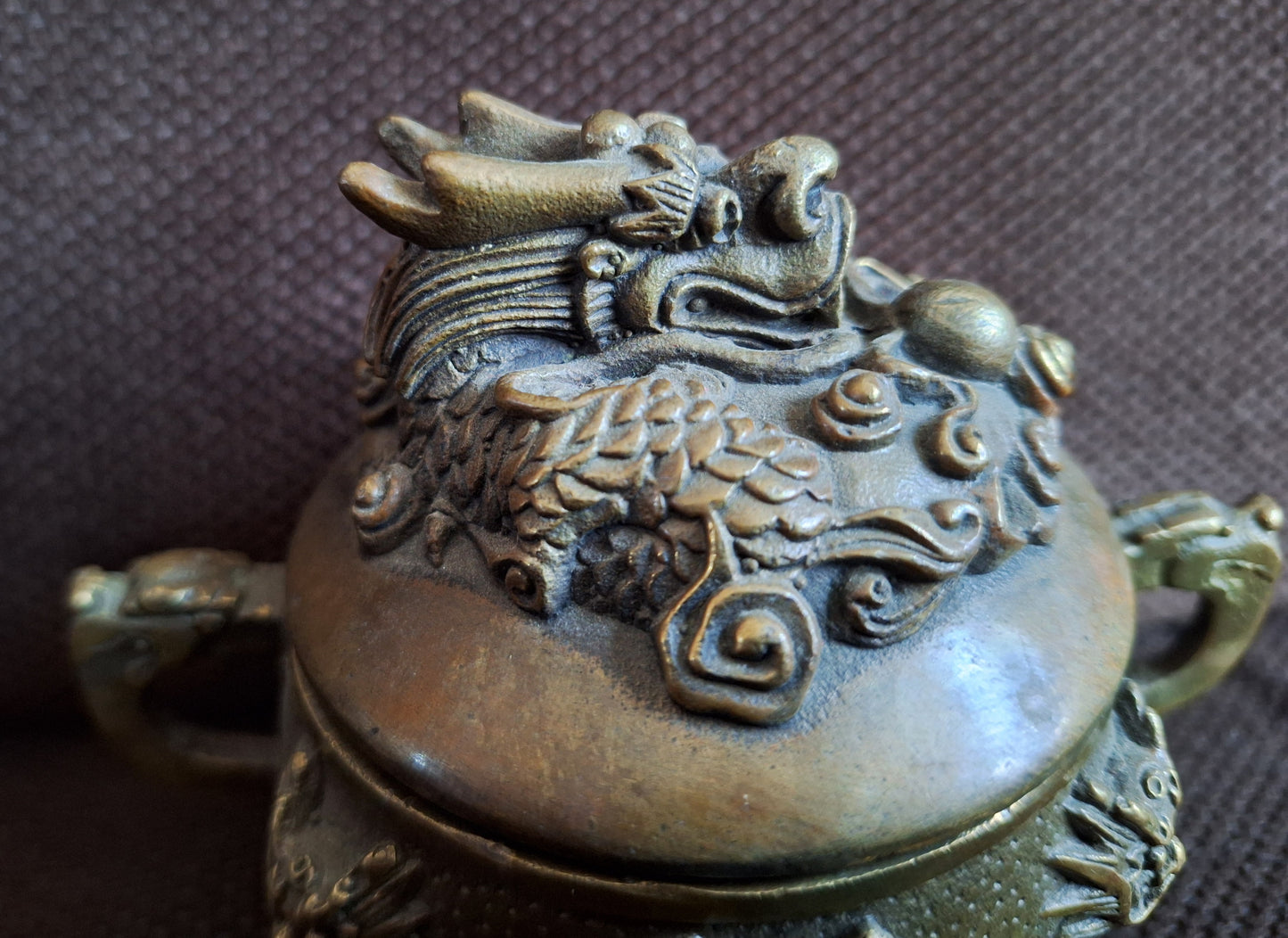 Vintage bronze incense burner Dragon