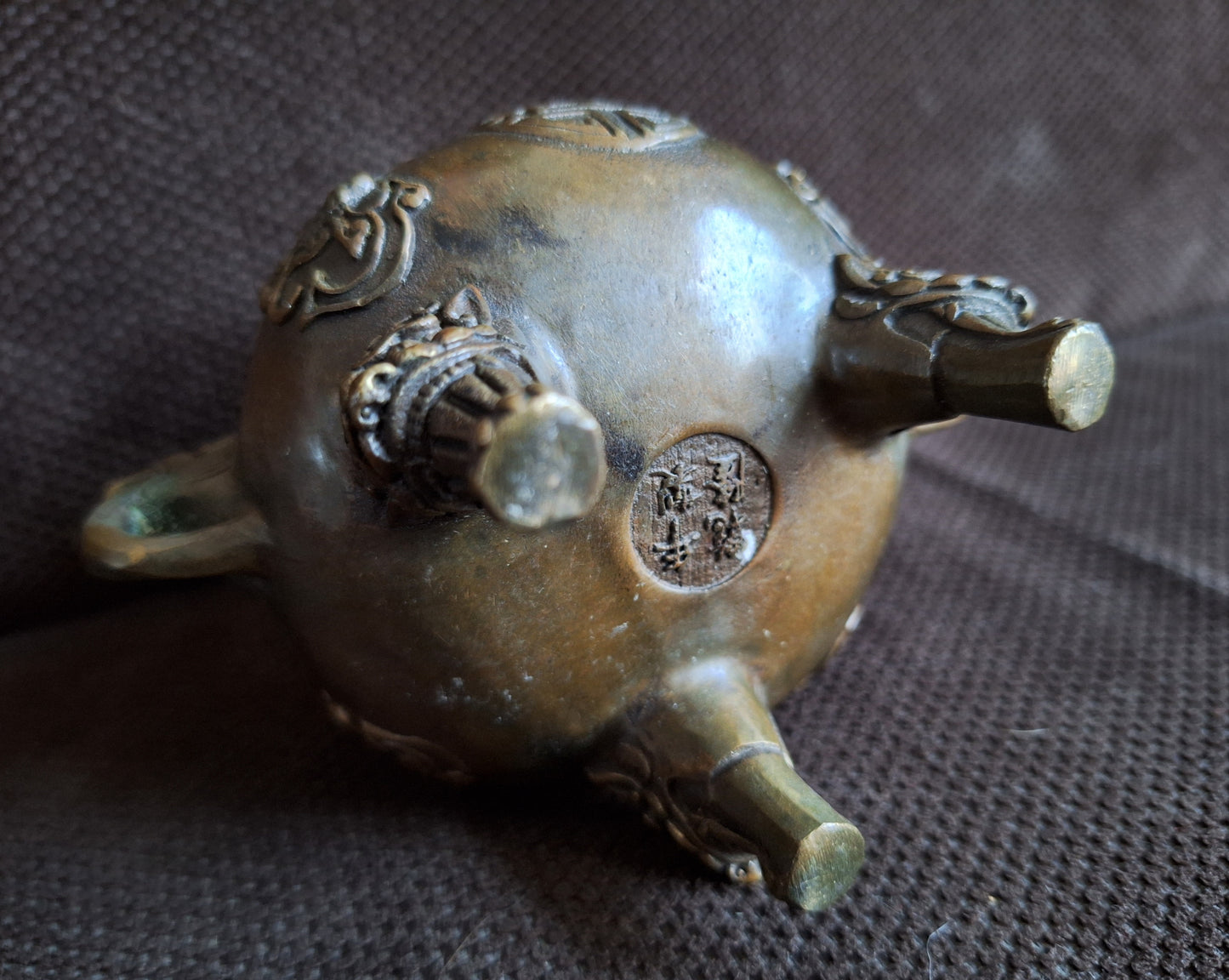 Vintage bronze incense burner Duck