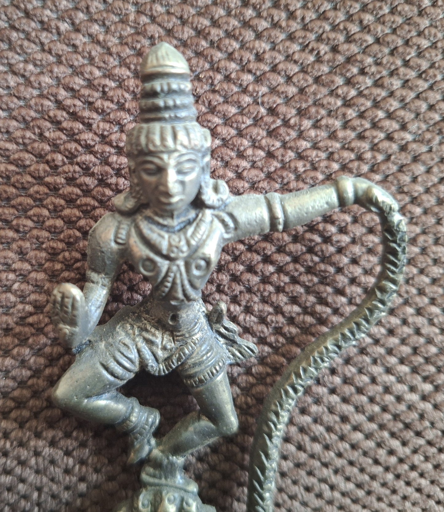 Old bronze Krishna and Kaliya Naag figurine