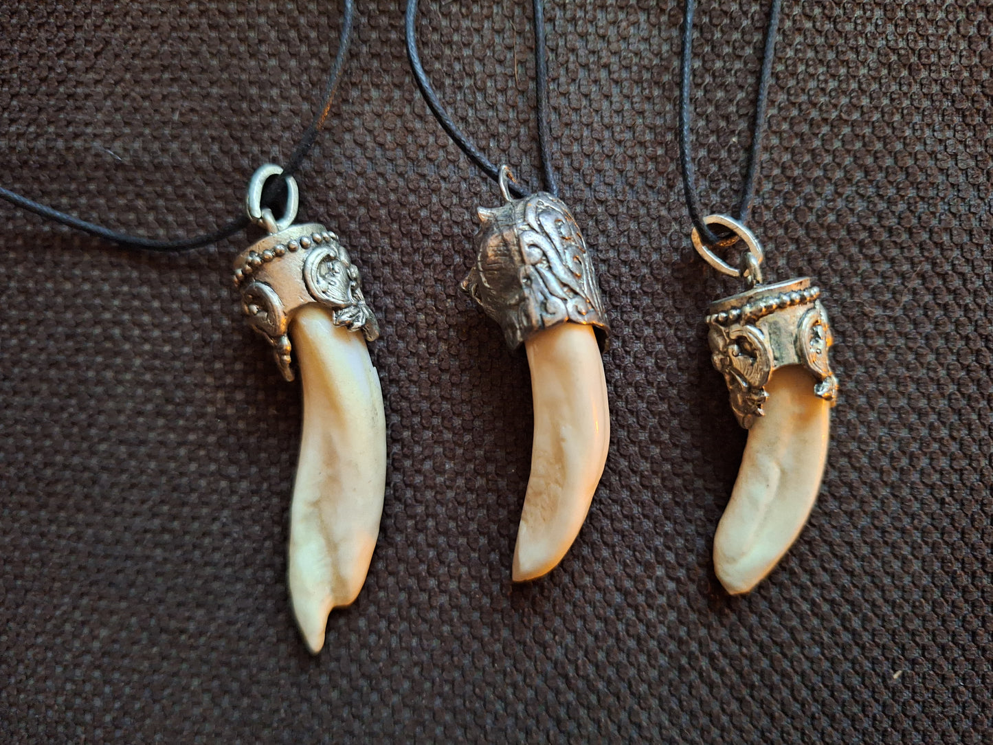 Yak tooth in Tibetan silver necklace