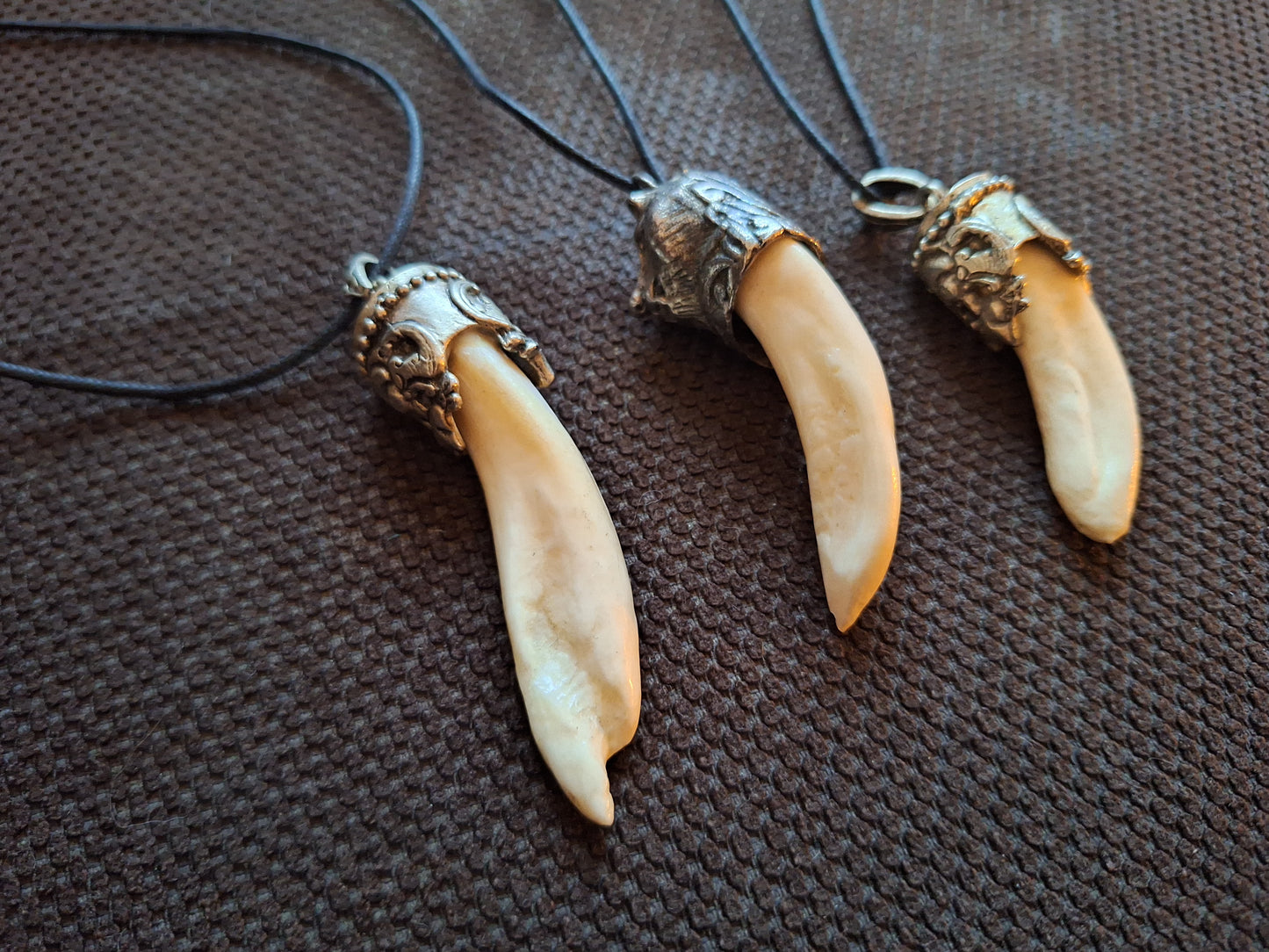 Yak tooth in Tibetan silver necklace