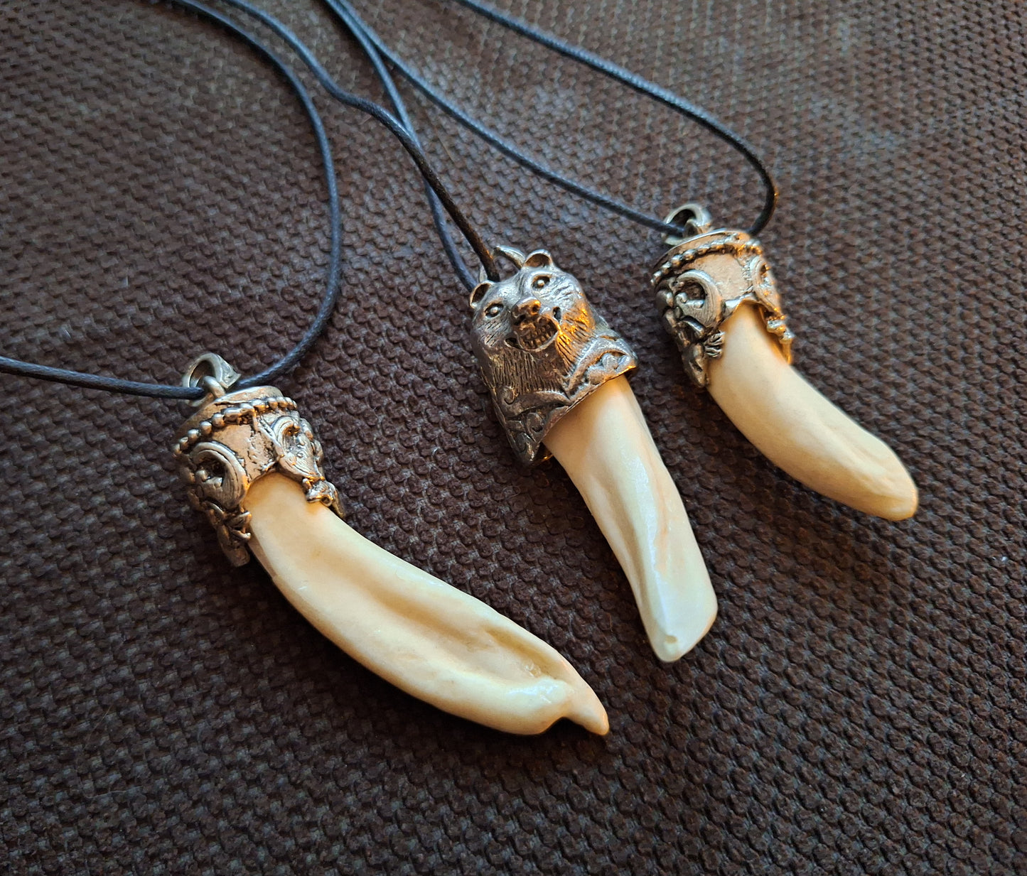 Yak tooth in Tibetan silver necklace