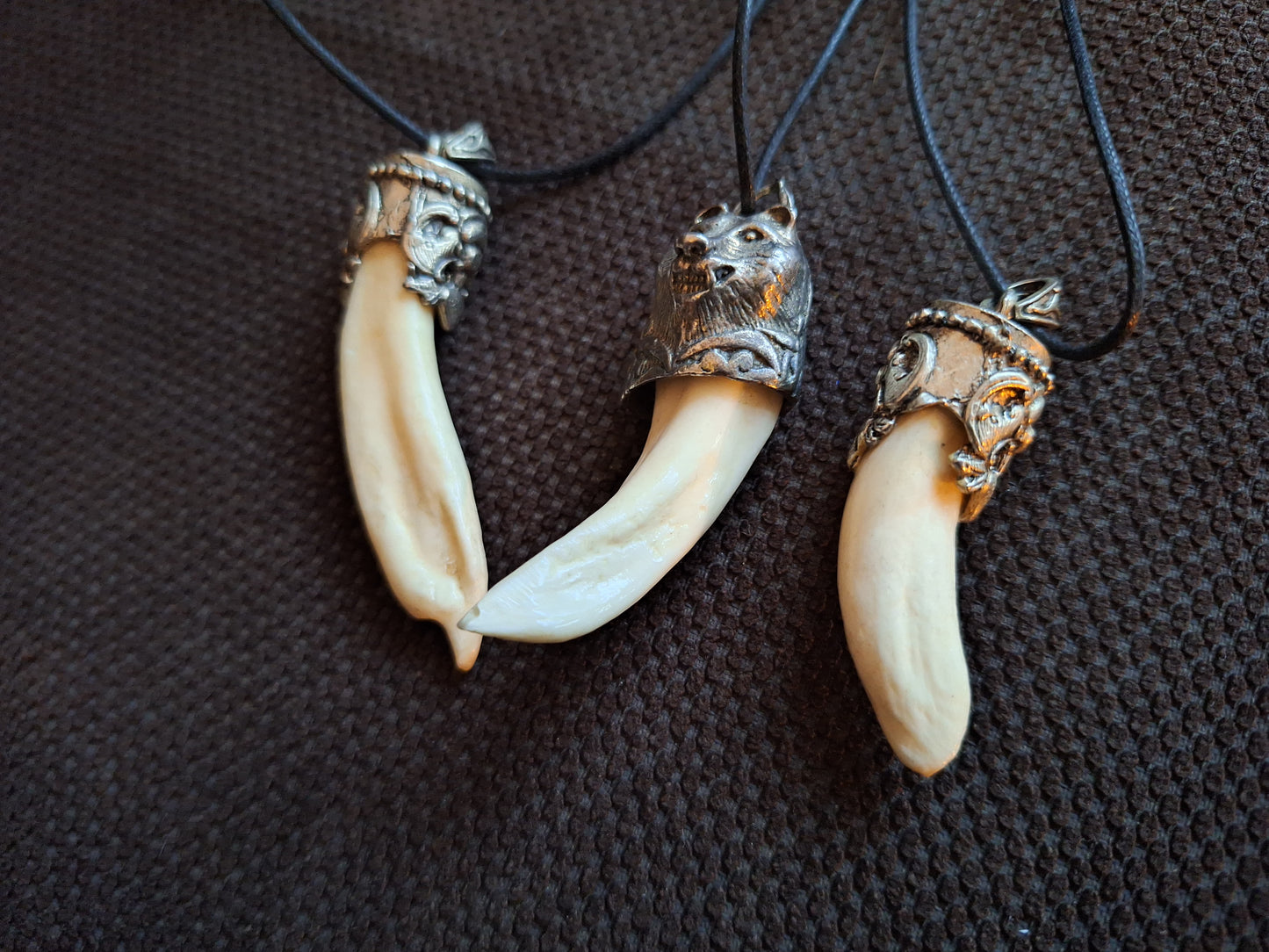 Yak tooth in Tibetan silver necklace