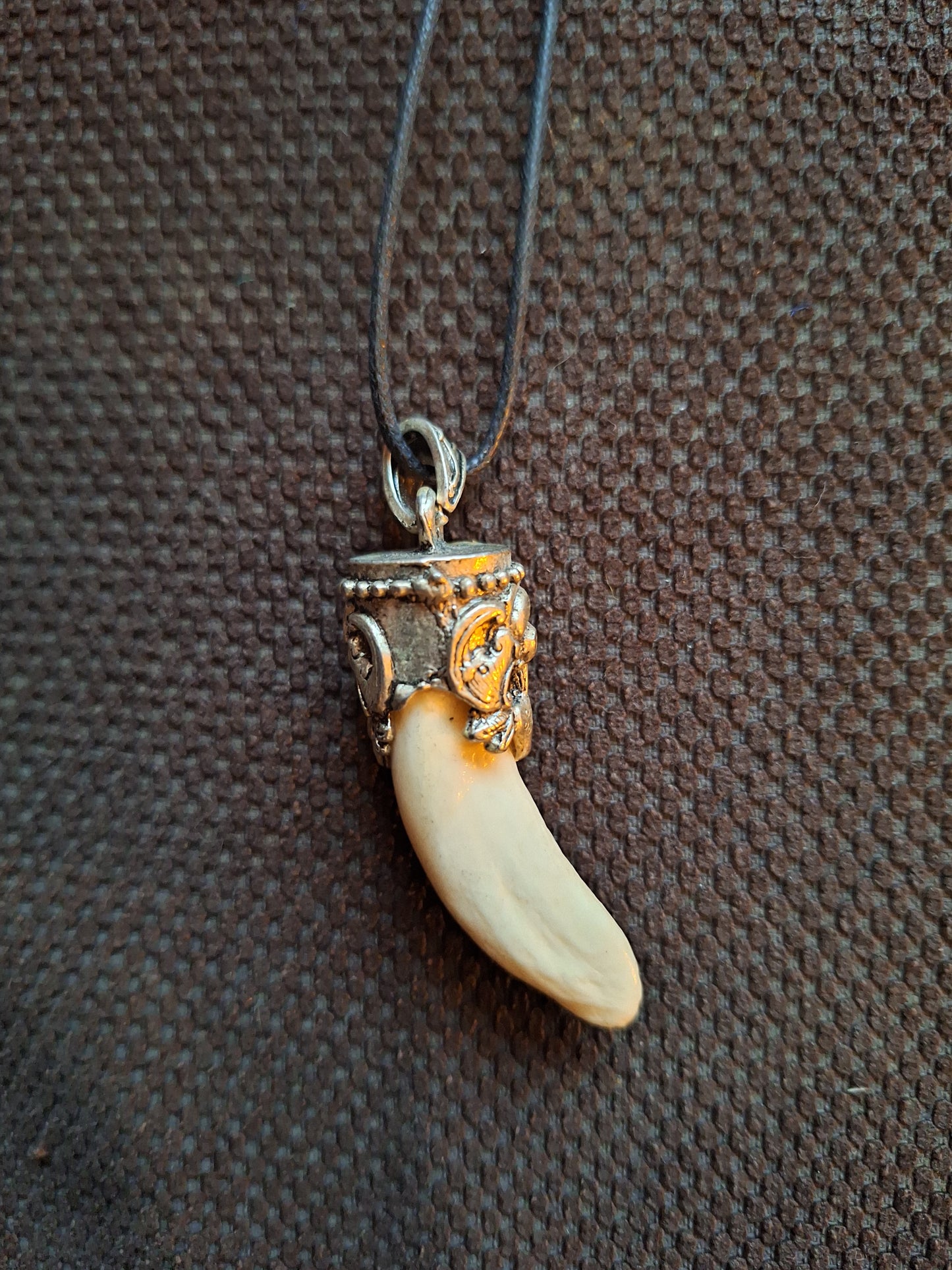 Yak tooth in Tibetan silver necklace