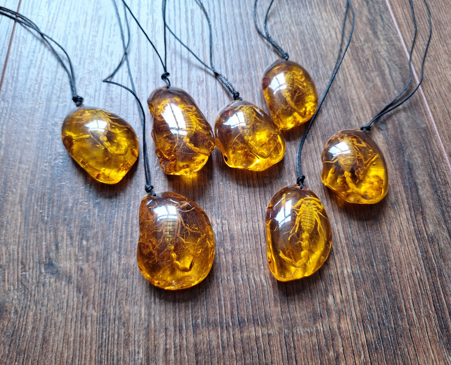 Scorpion in amber necklace