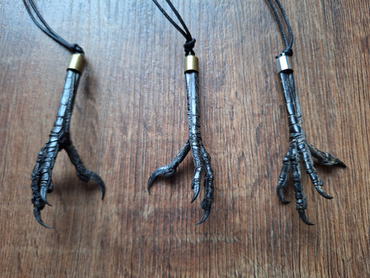 Crow claw amulet necklace