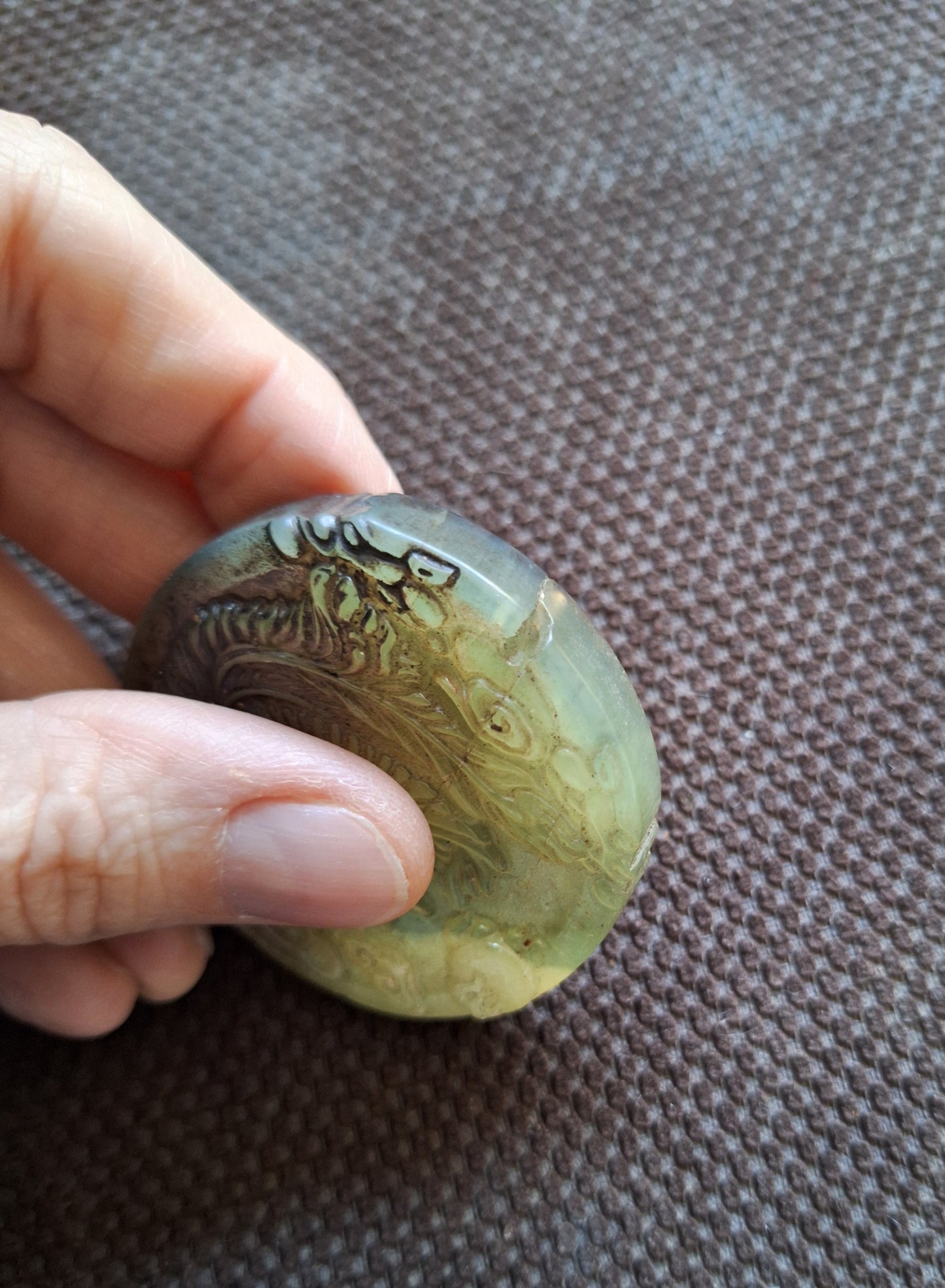 Vintage jade pendant Dragon and Phoenix, B-quality