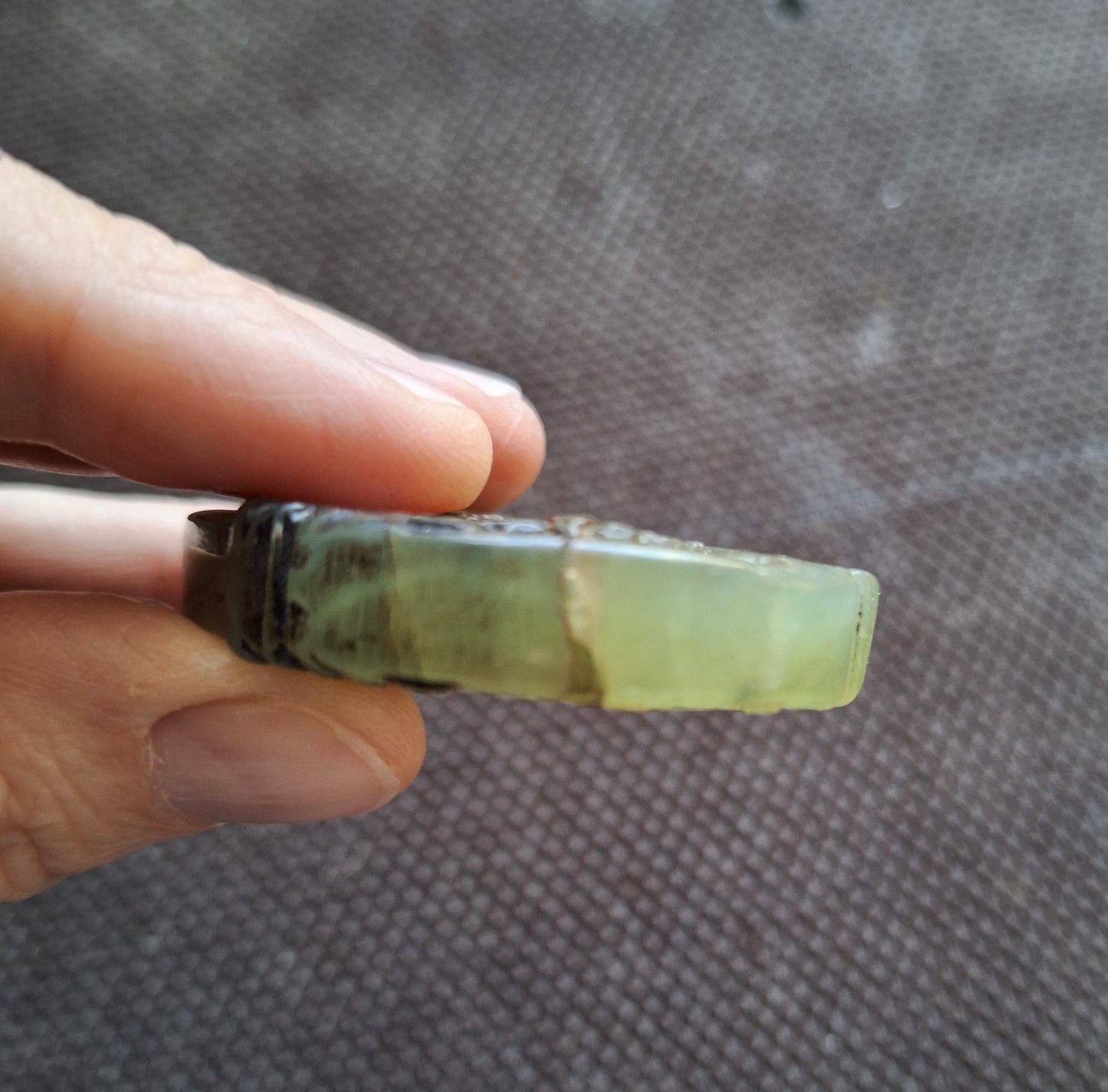 Vintage jade pendant Dragon and Phoenix, B-quality