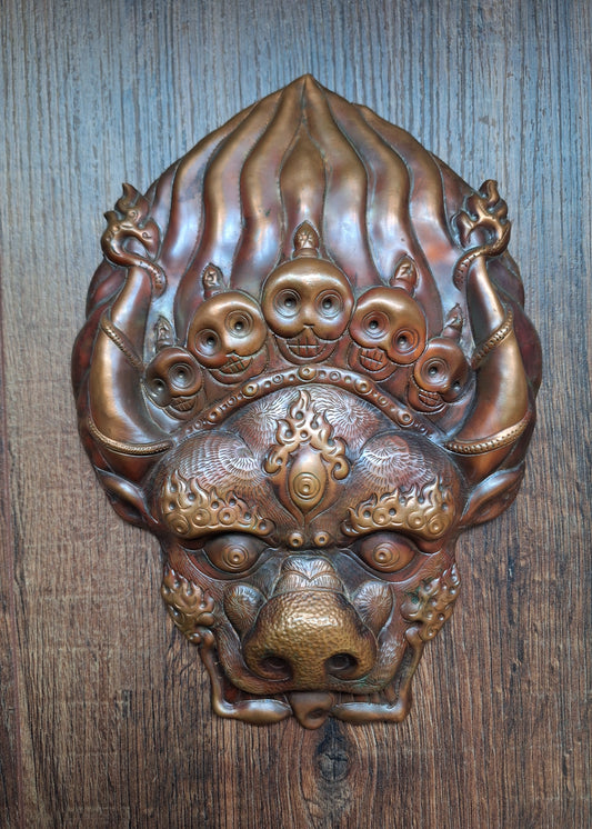 Red copper Erlik Khan wallhanger