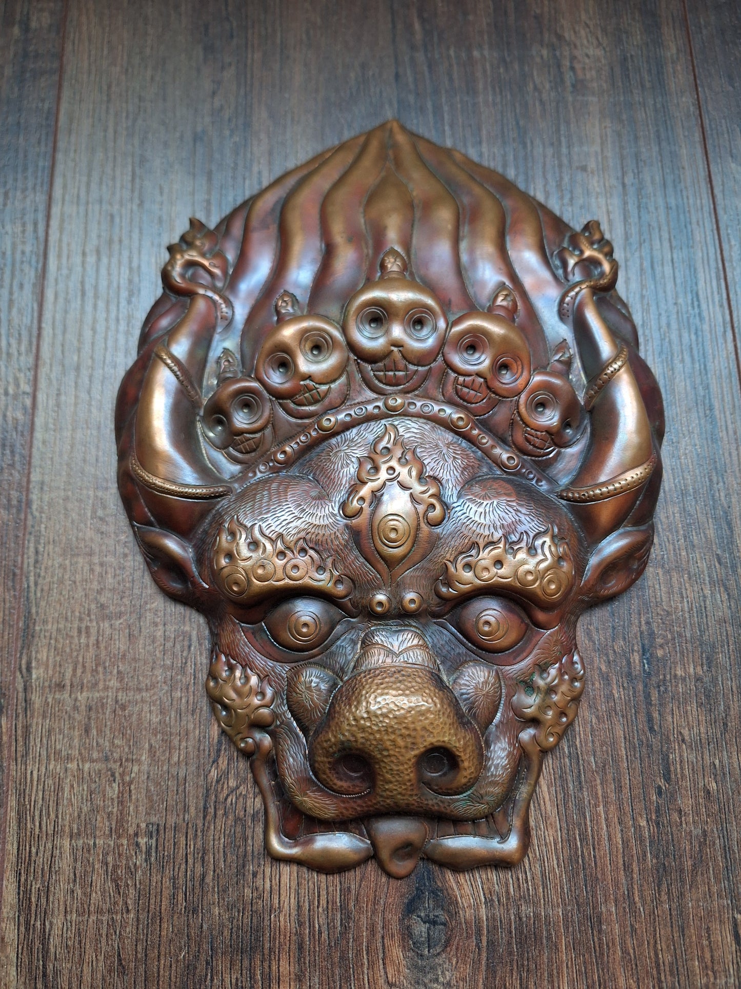 Red copper Erlik Khan wallhanger