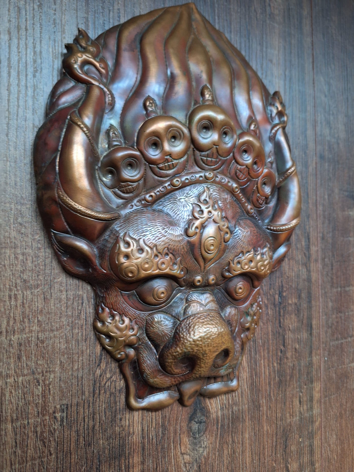 Red copper Erlik Khan wallhanger
