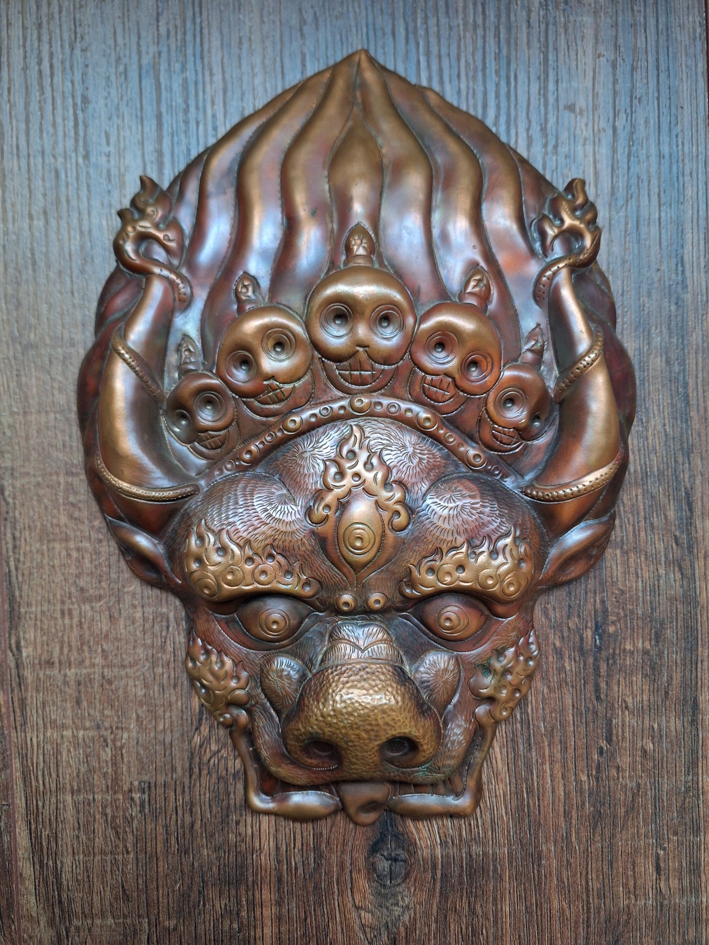 Red copper Erlik Khan wallhanger