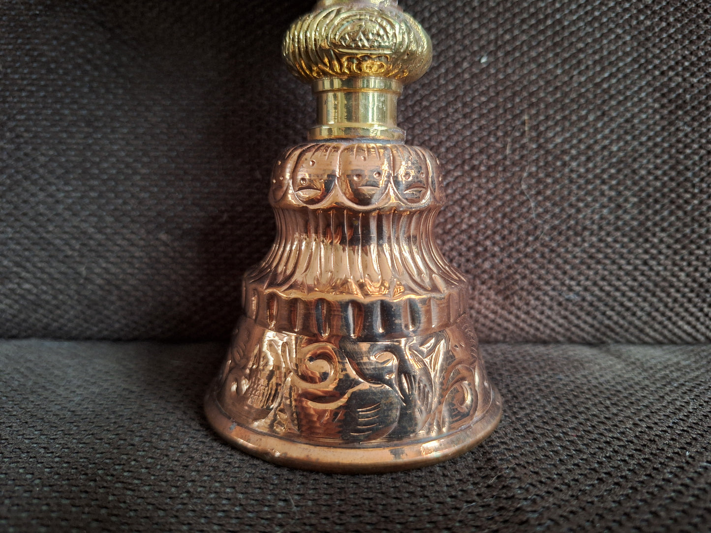 Tibetan red copper chula ghee lamp 14,5 centimeters