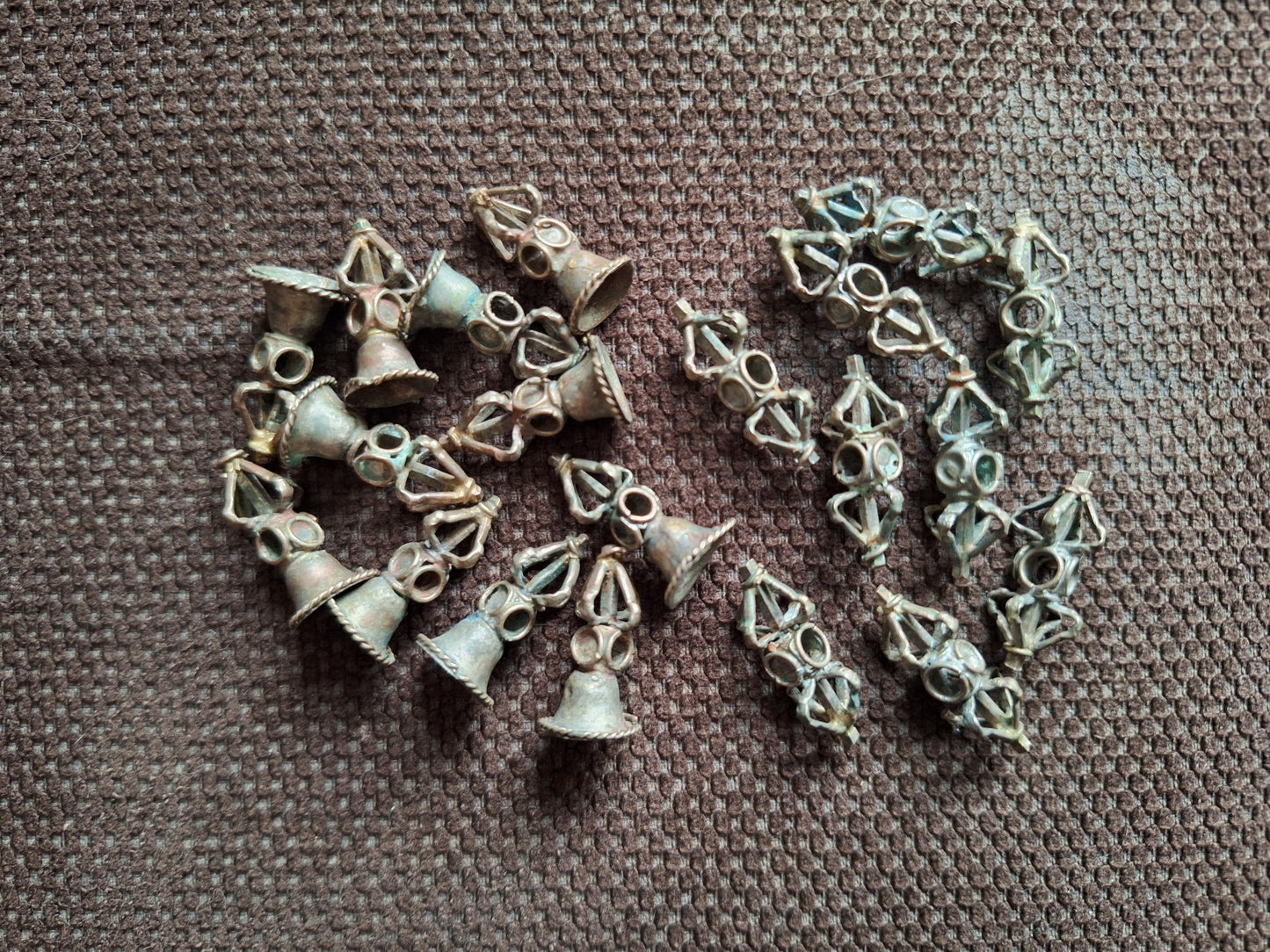 Vintage brass mini pendant Bell or Dorje