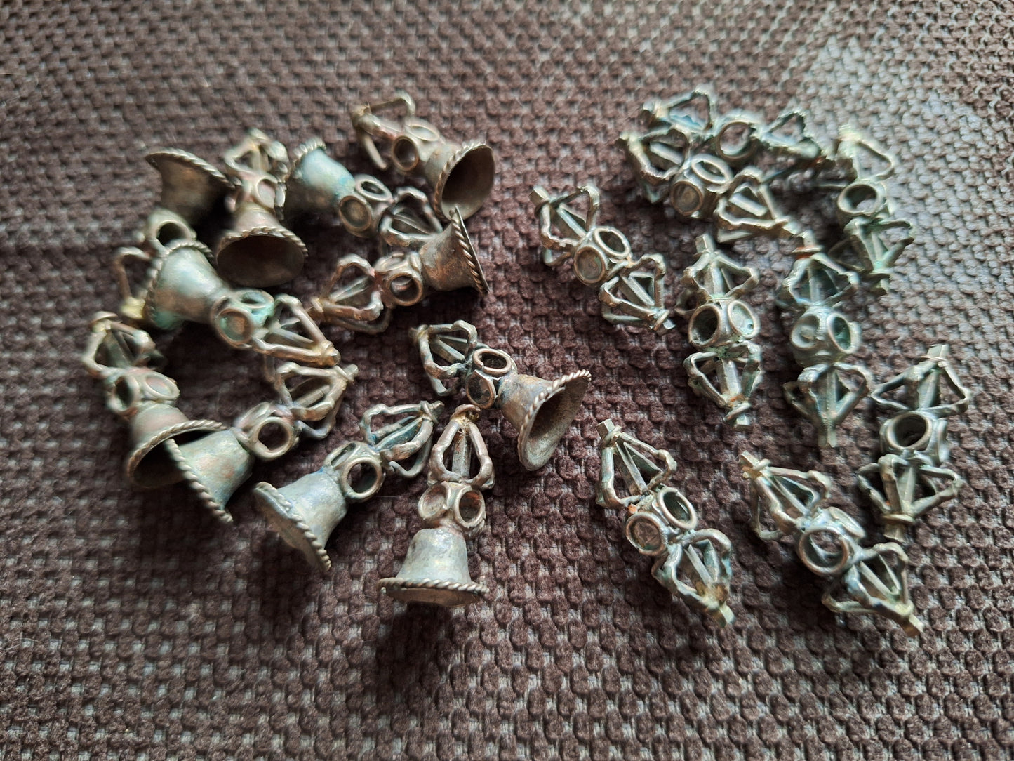 Vintage brass mini pendant Bell or Dorje