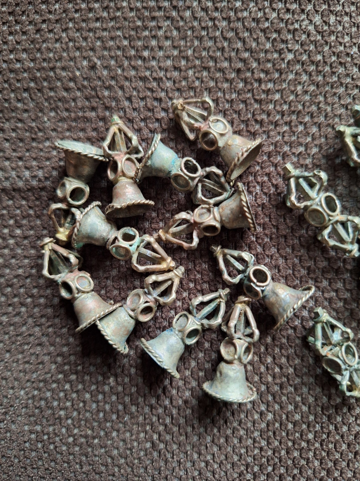 Vintage brass mini pendant Bell or Dorje