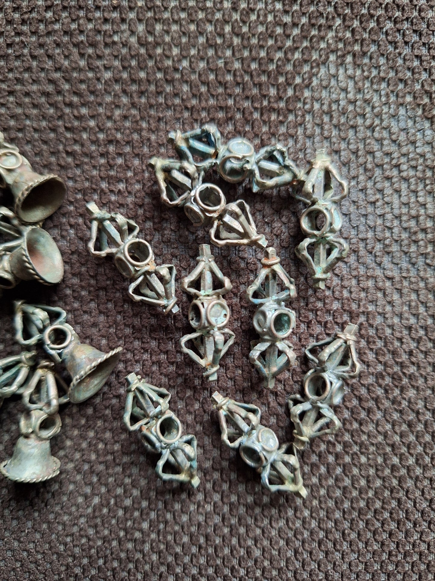 Vintage brass mini pendant Bell or Dorje