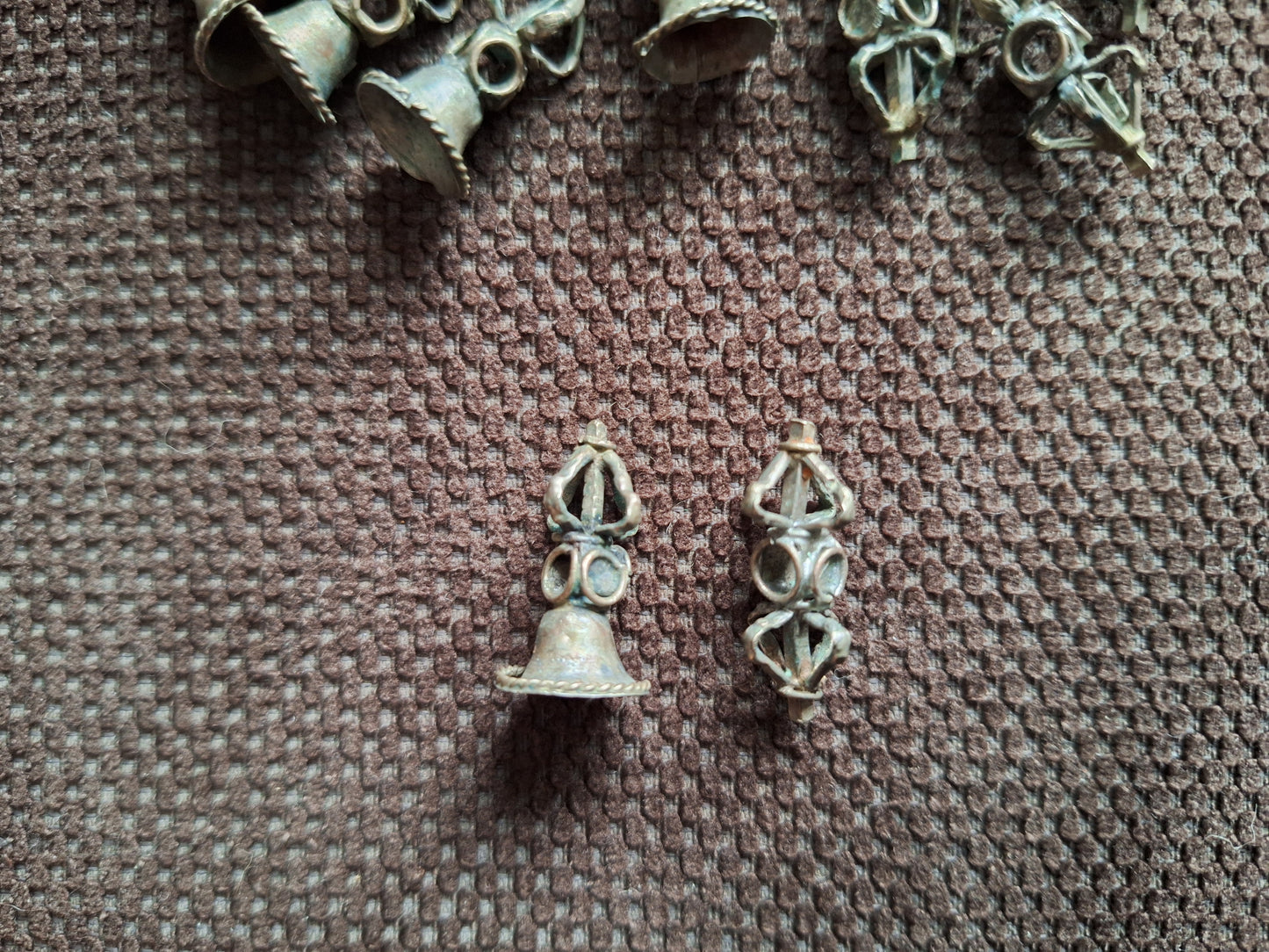 Vintage brass mini pendant Bell or Dorje