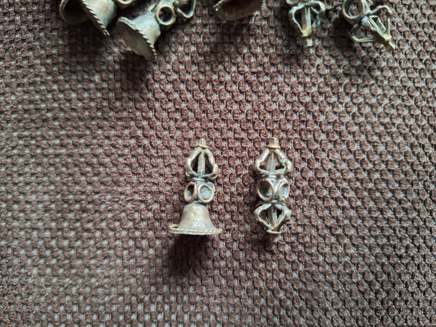 Vintage brass mini pendant Bell or Dorje