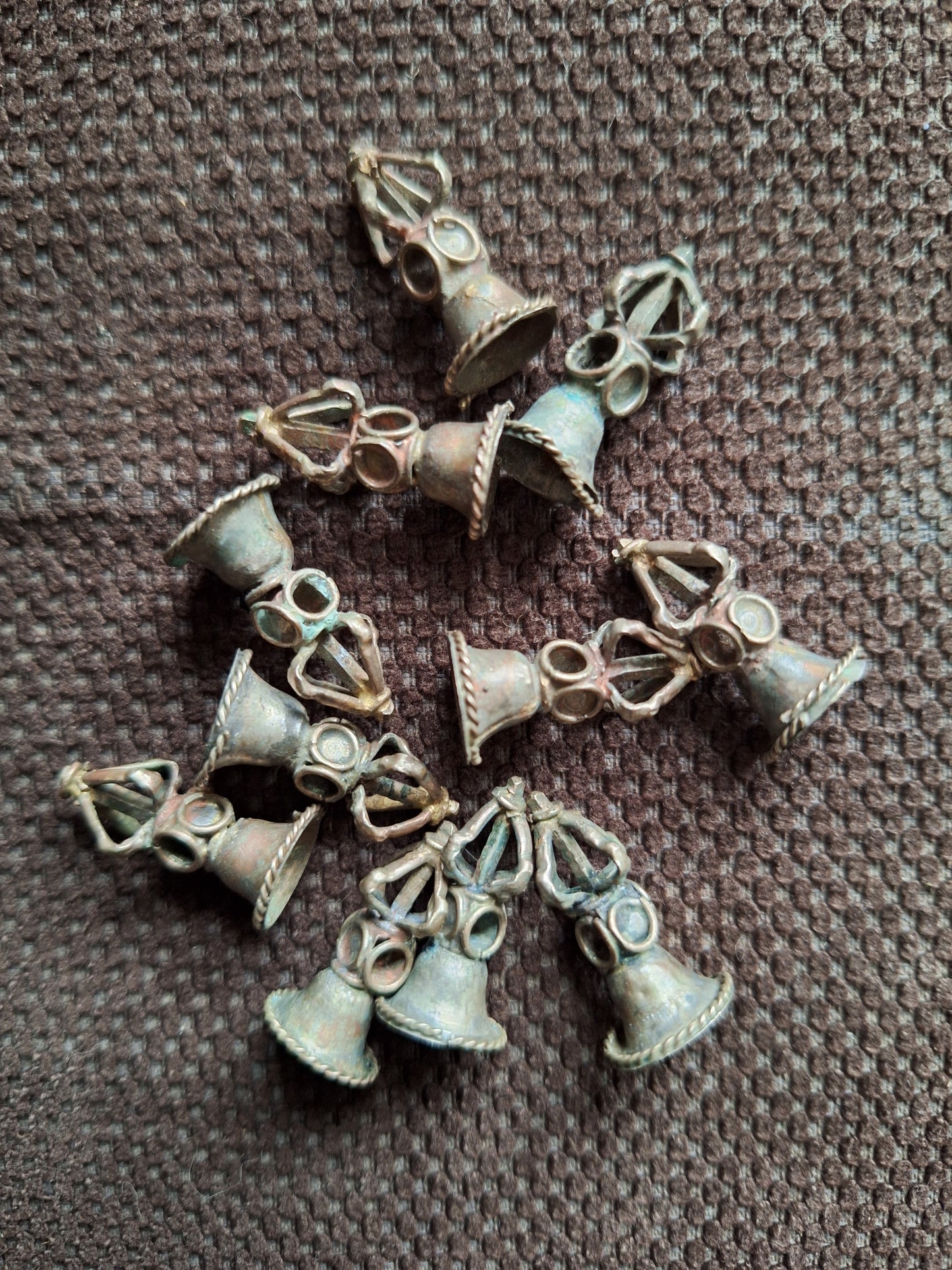 Vintage brass mini pendant Bell or Dorje