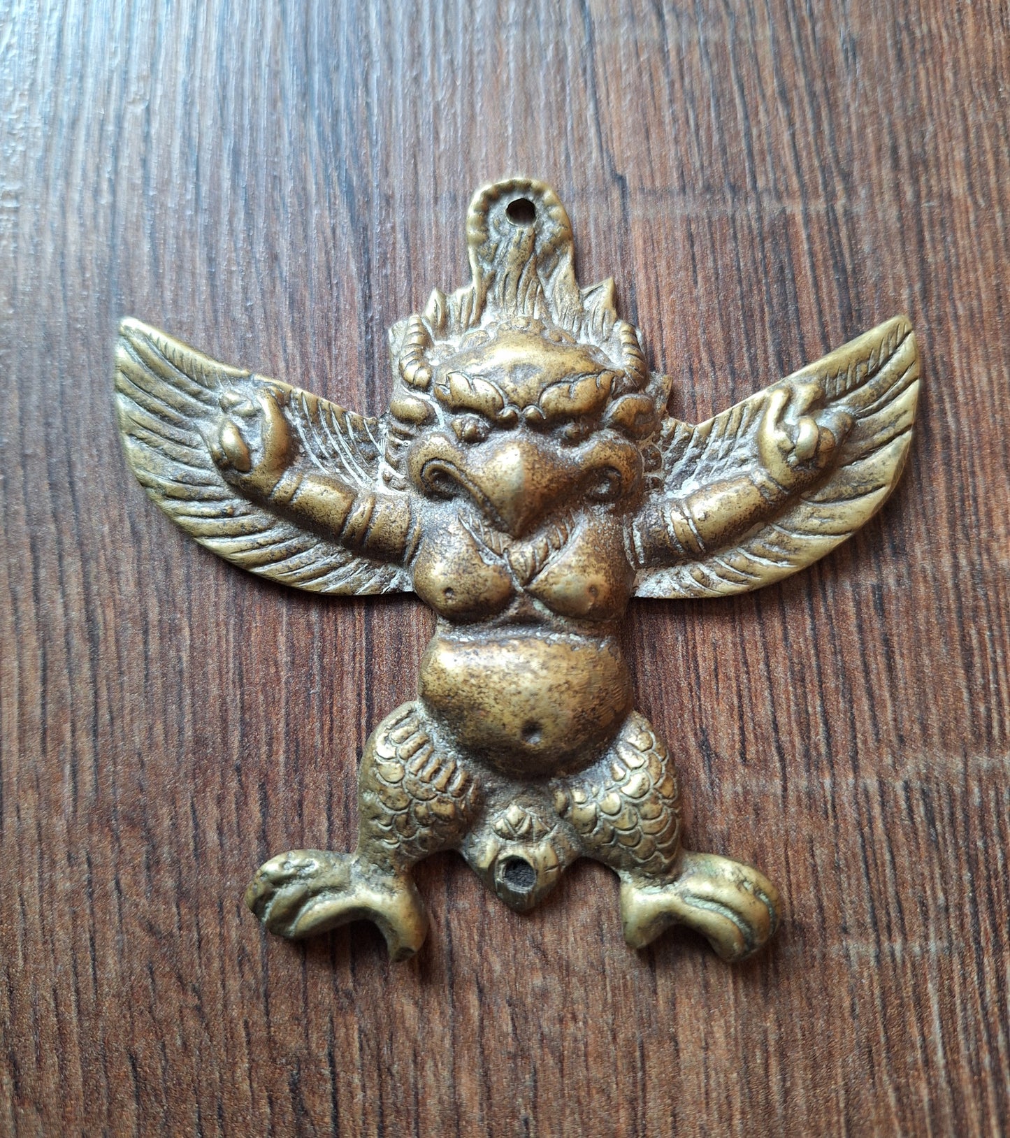 Vintage bronze Garuda pendant