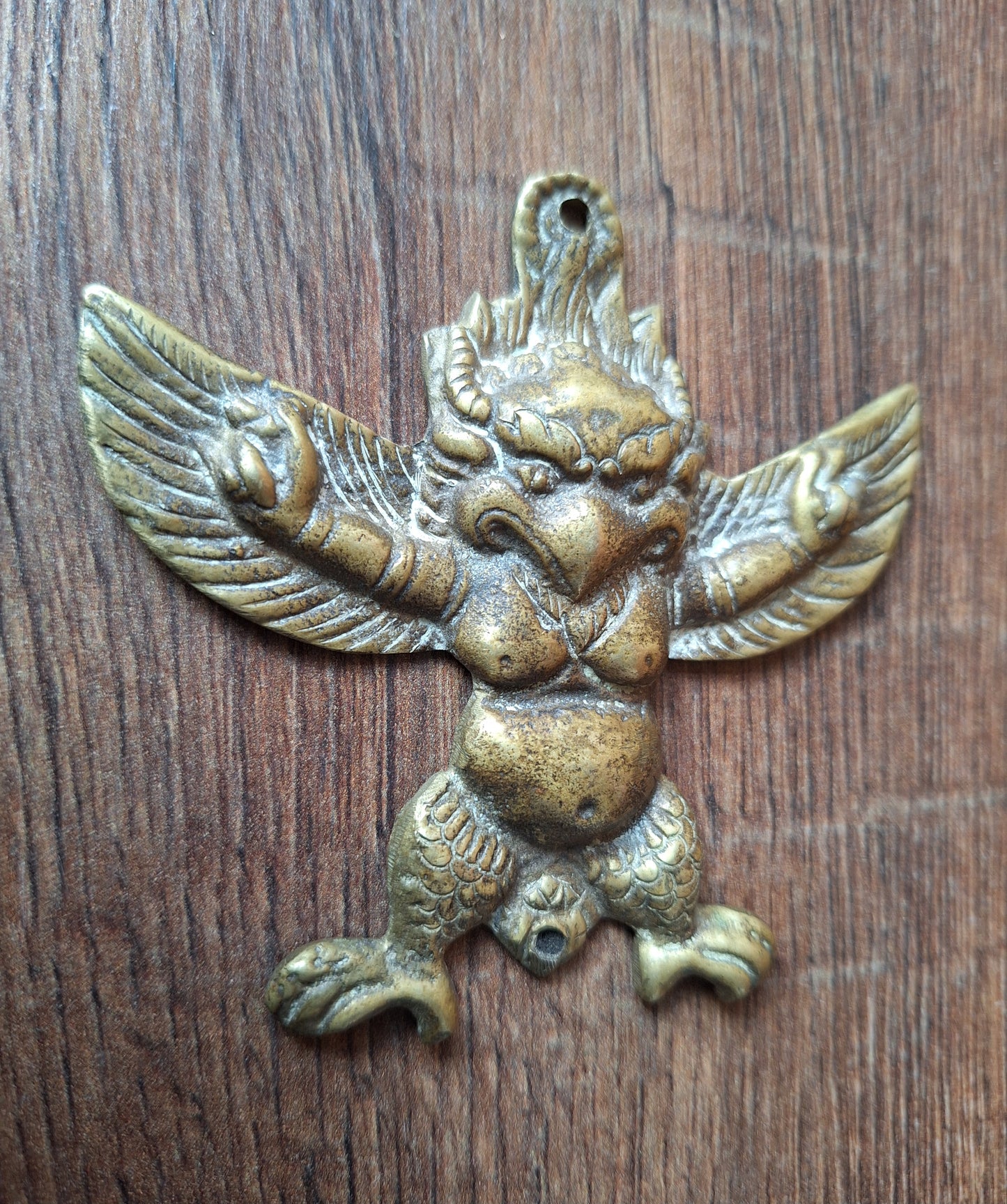 Vintage bronze Garuda pendant