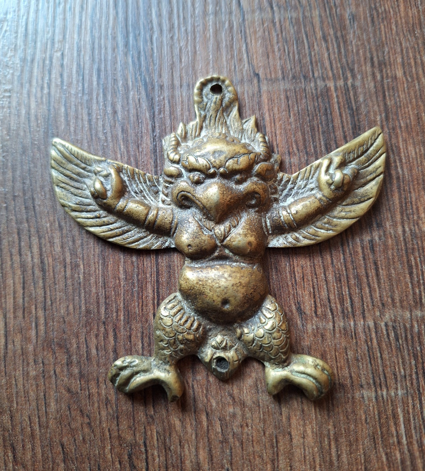 Vintage bronze Garuda pendant