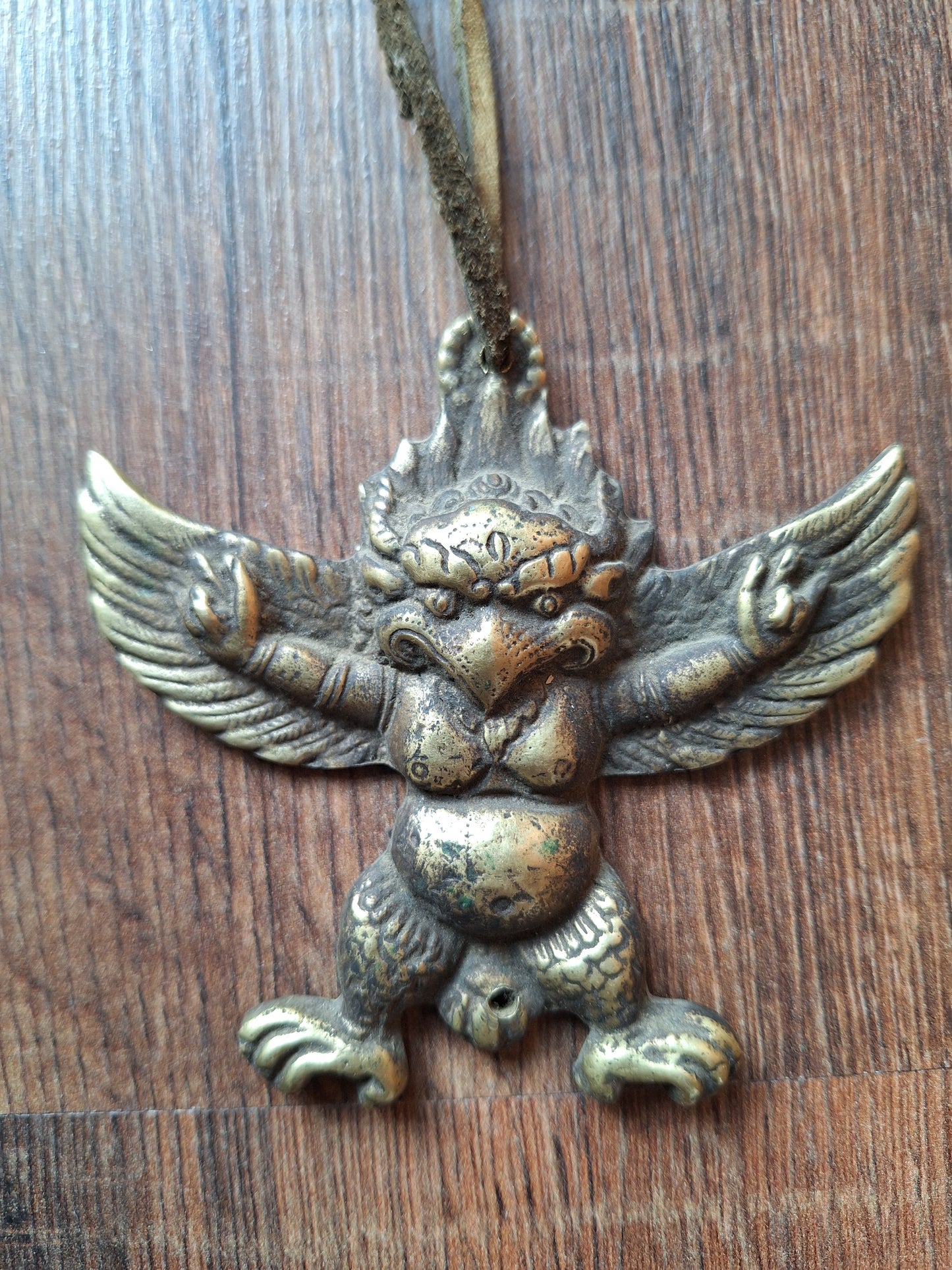 Vintage bronze Garuda pendant