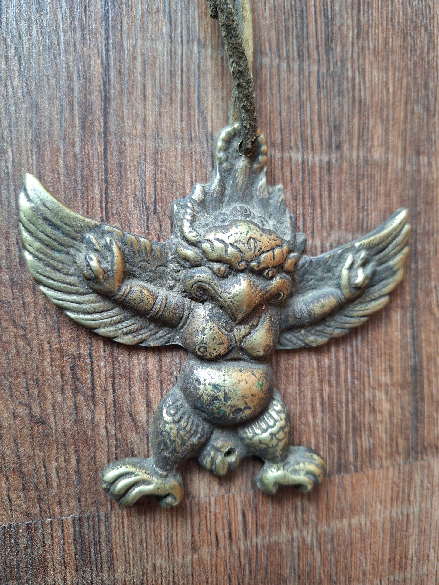 Vintage bronze Garuda pendant