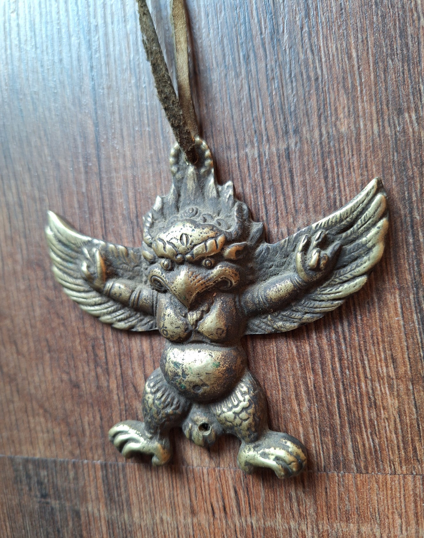 Vintage bronze Garuda pendant