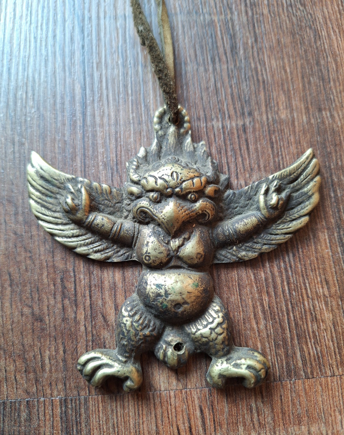 Vintage bronze Garuda pendant