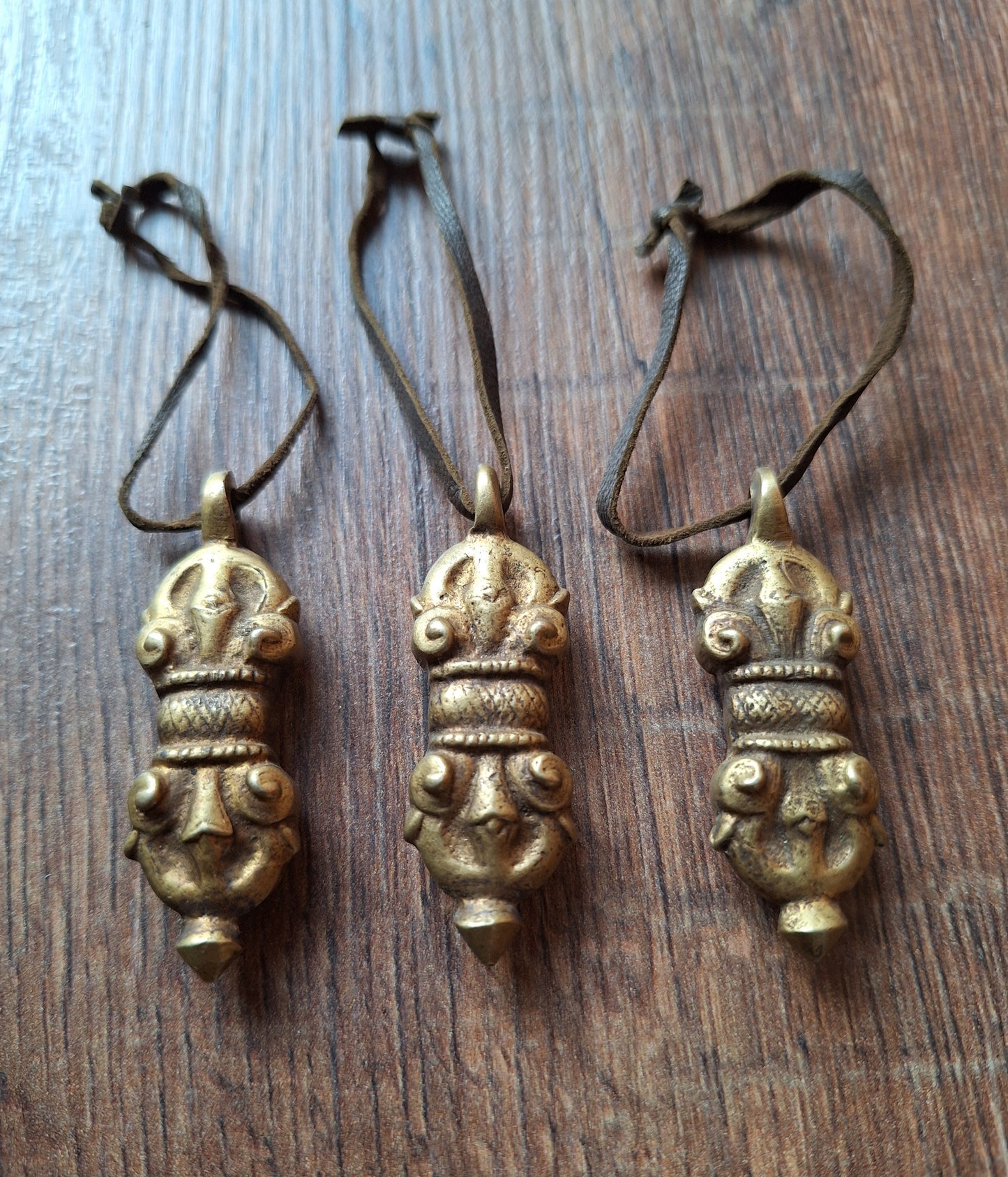 Vintage bronze dorje pendants