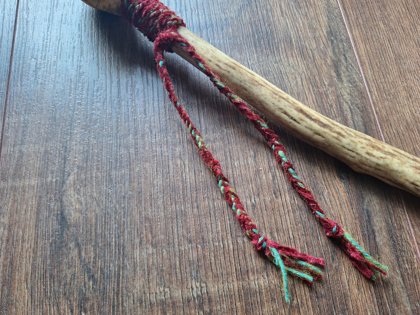 Wild boar hide and red deer antler rattle