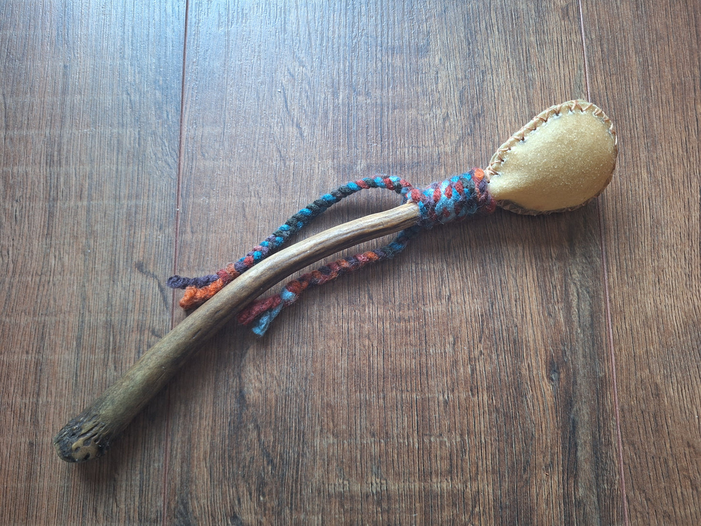 Red deer hide and red deer antler rattle