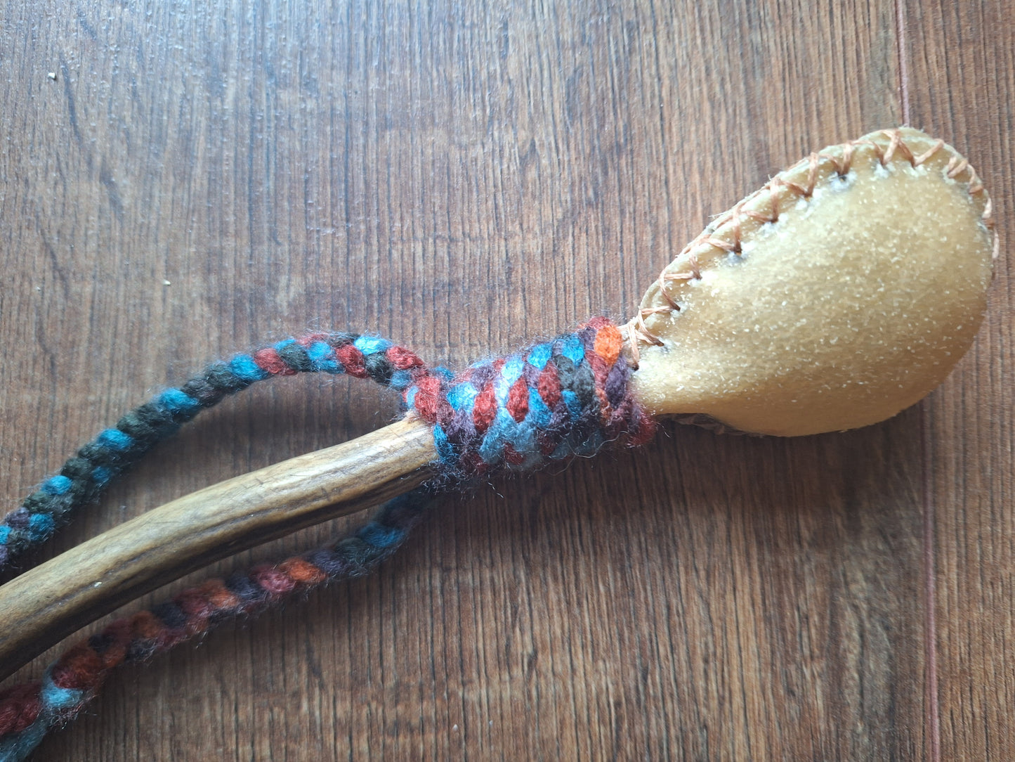 Red deer hide and red deer antler rattle