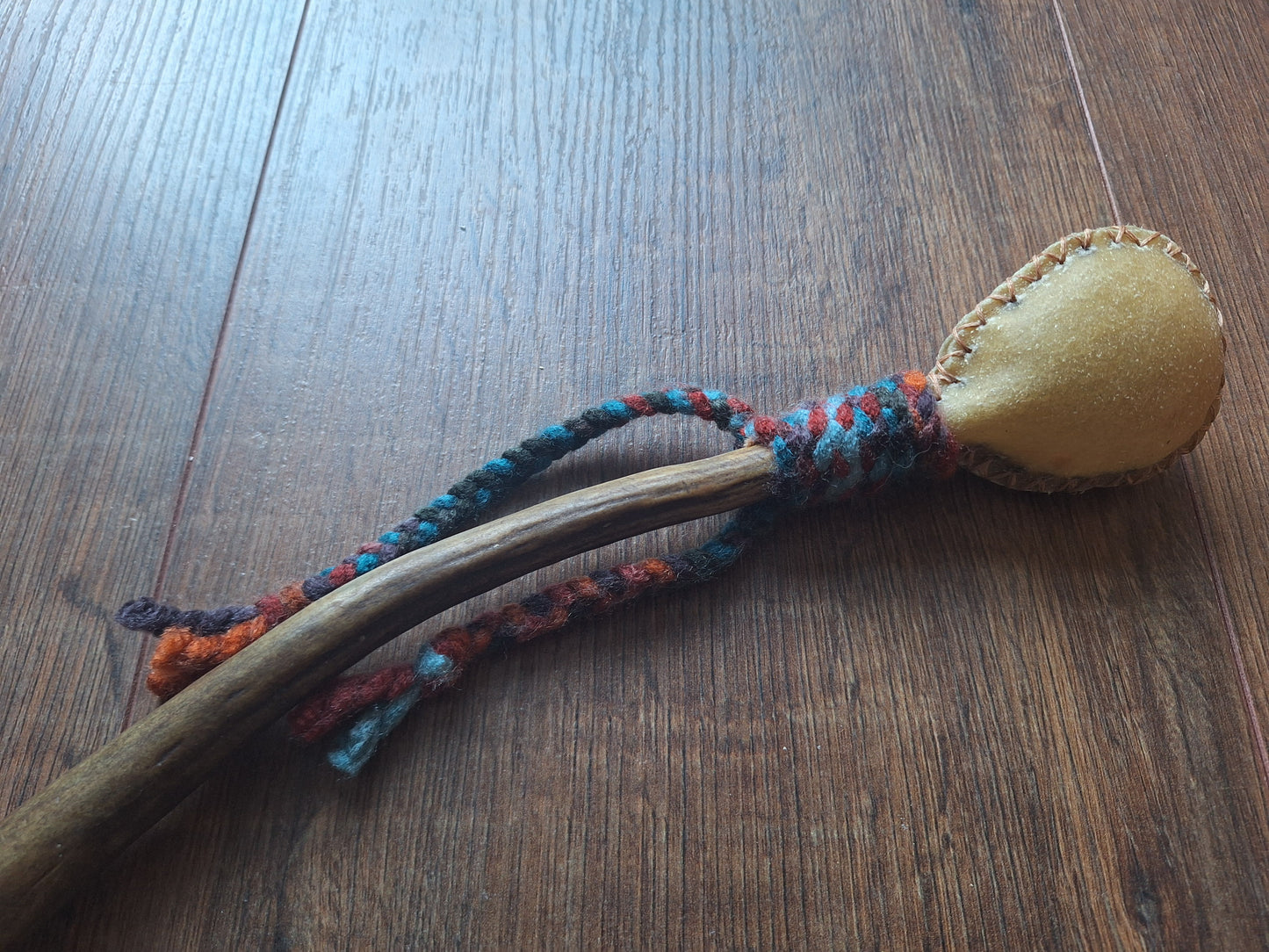 Red deer hide and red deer antler rattle