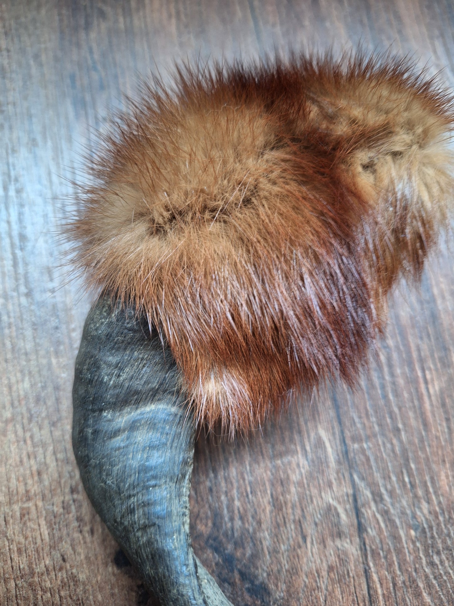 Sheep horn and polecat fur rattle