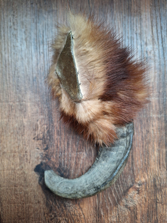 Sheep horn and polecat fur rattle