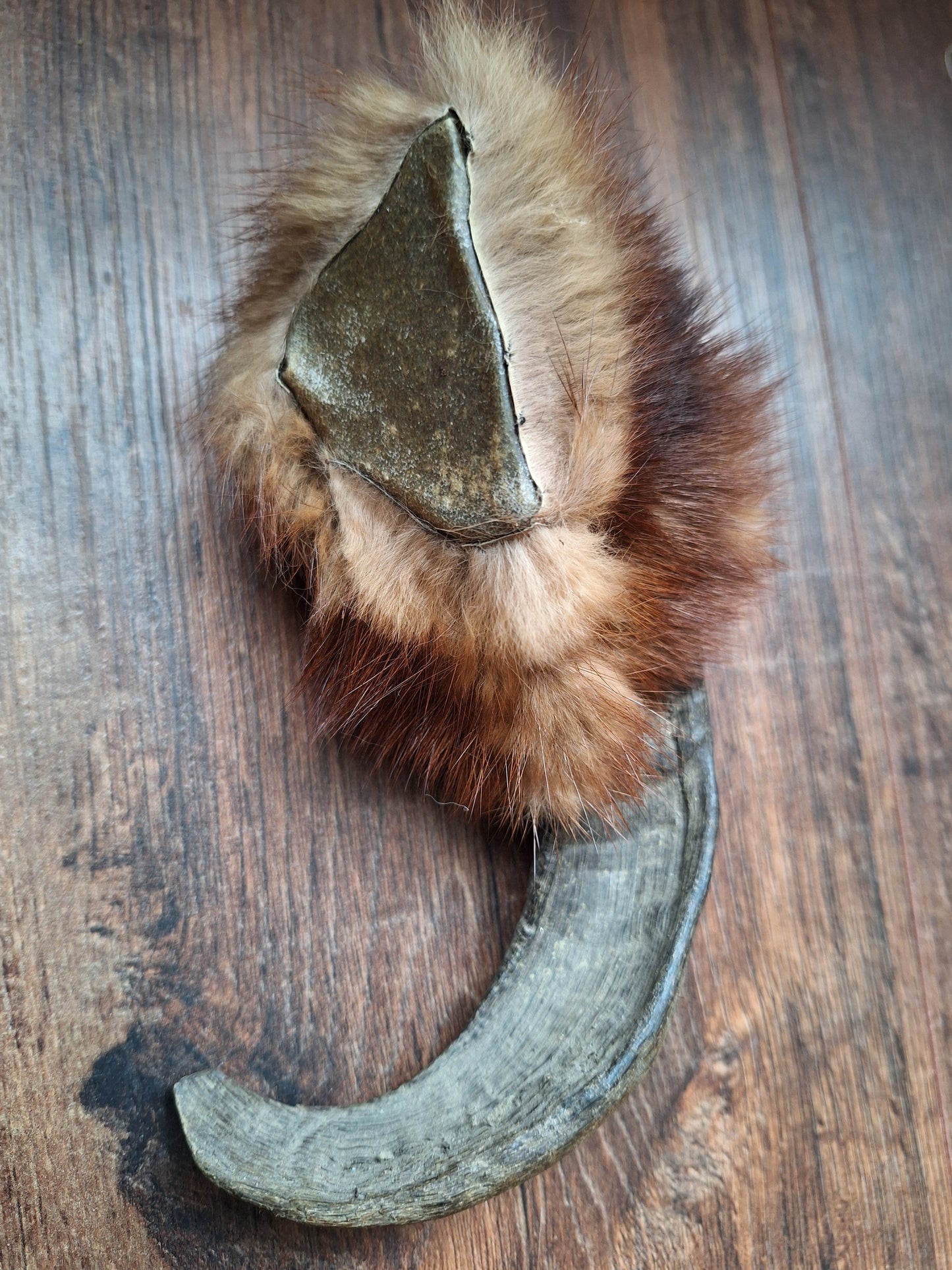 Sheep horn and polecat fur rattle