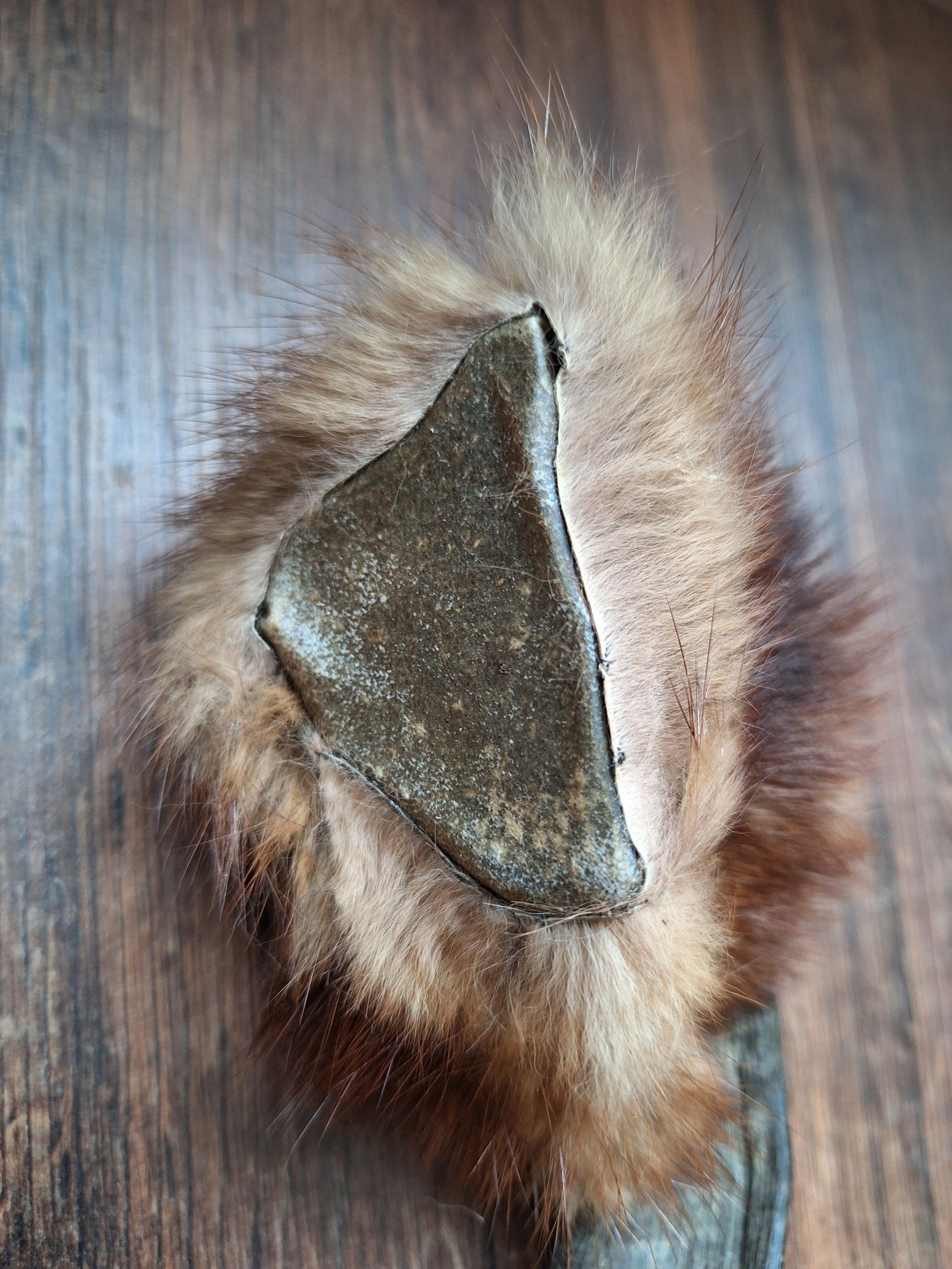 Sheep horn and polecat fur rattle