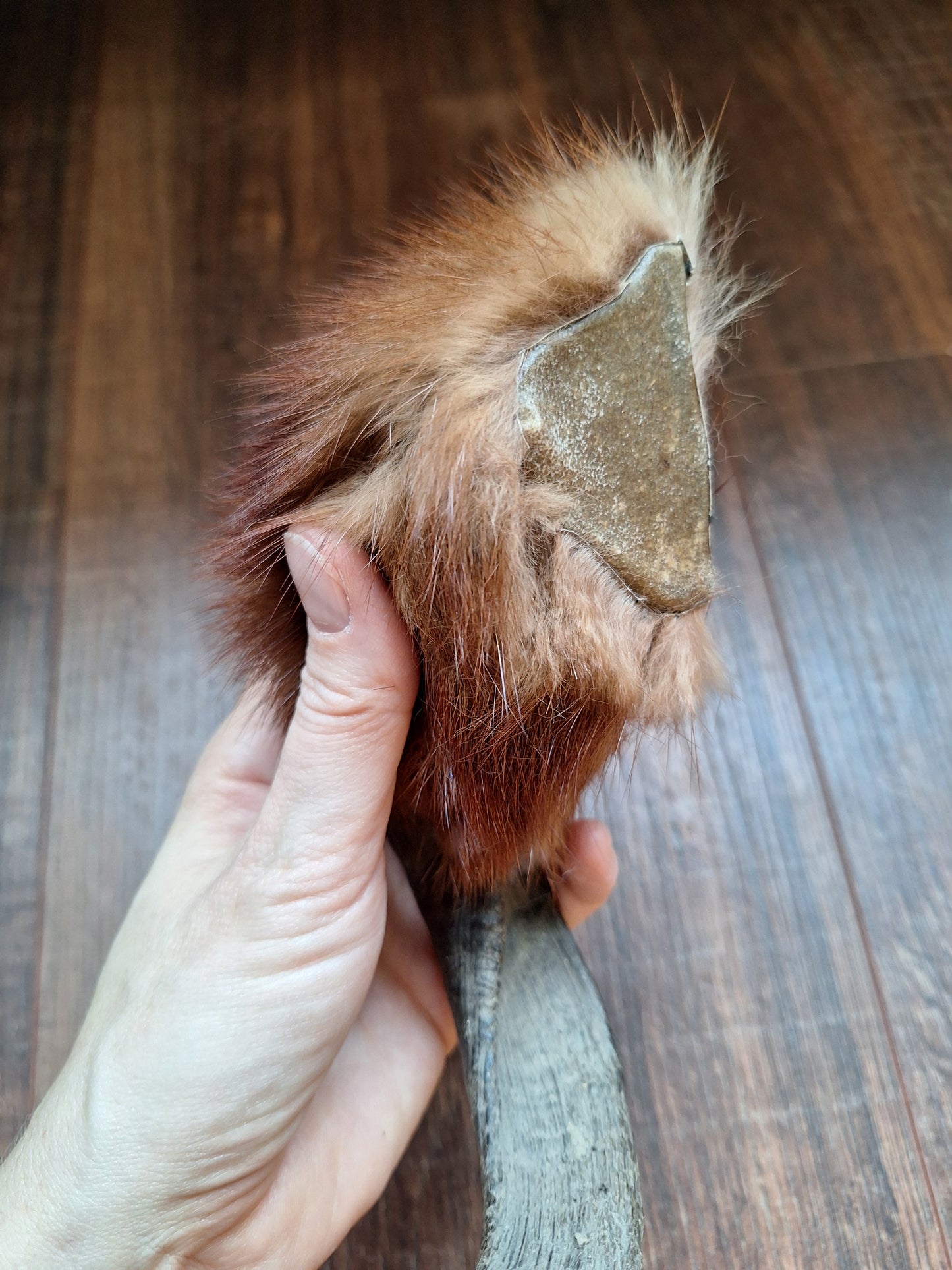 Sheep horn and polecat fur rattle