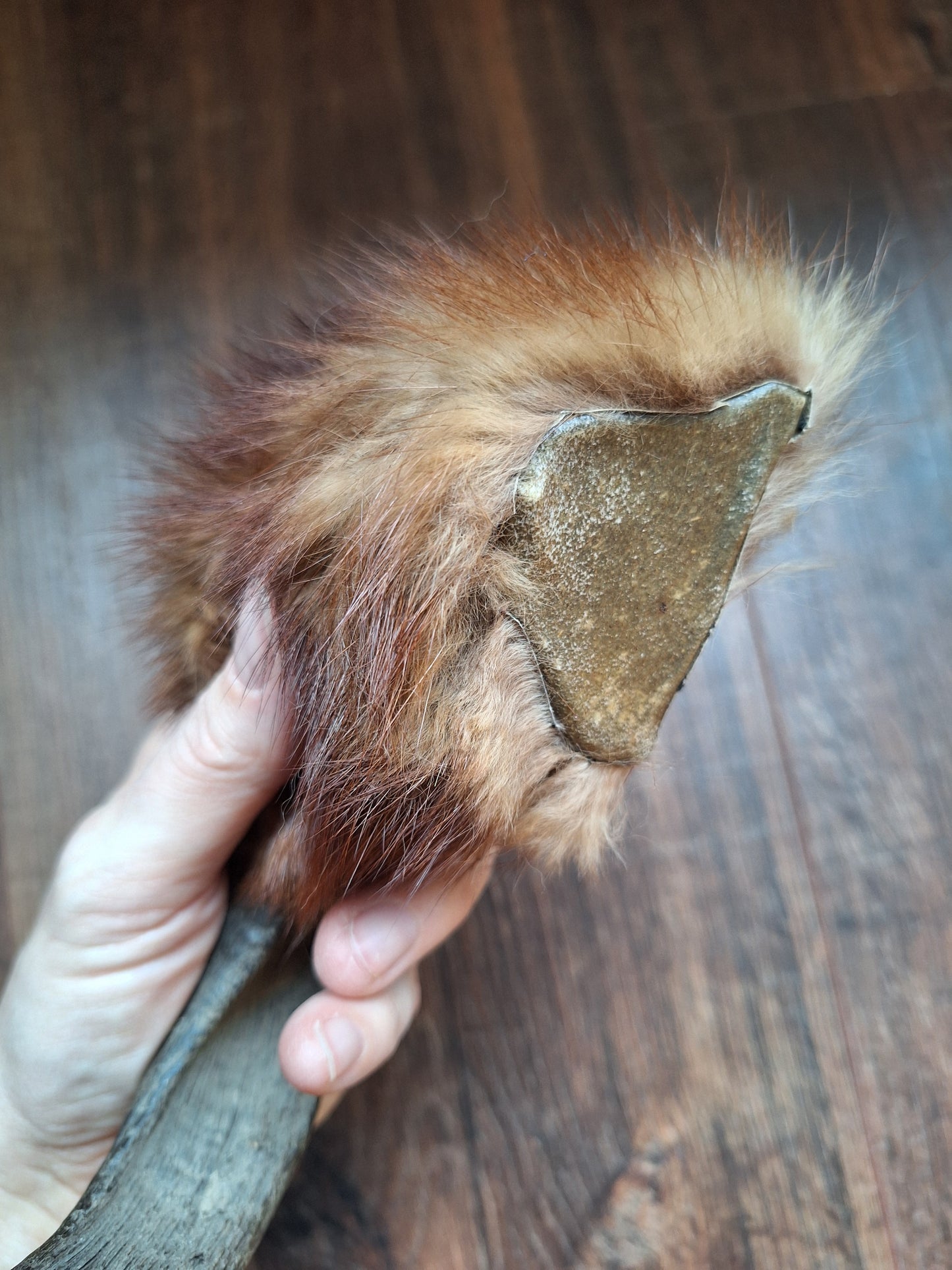 Sheep horn and polecat fur rattle