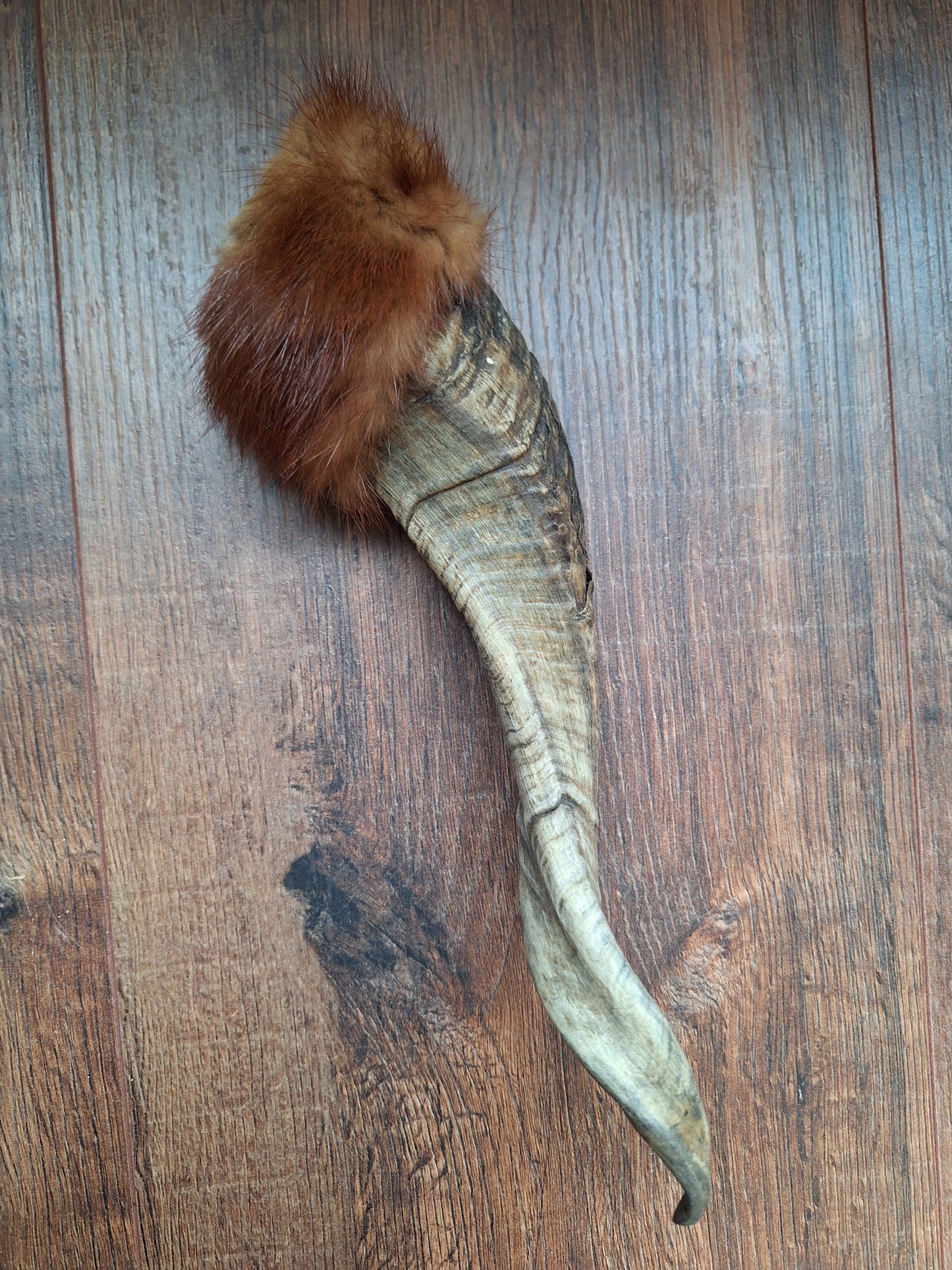 Sheep horn and polecat fur rattle