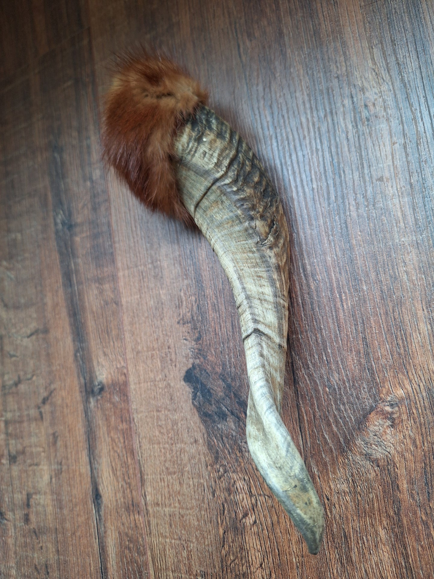 Sheep horn and polecat fur rattle