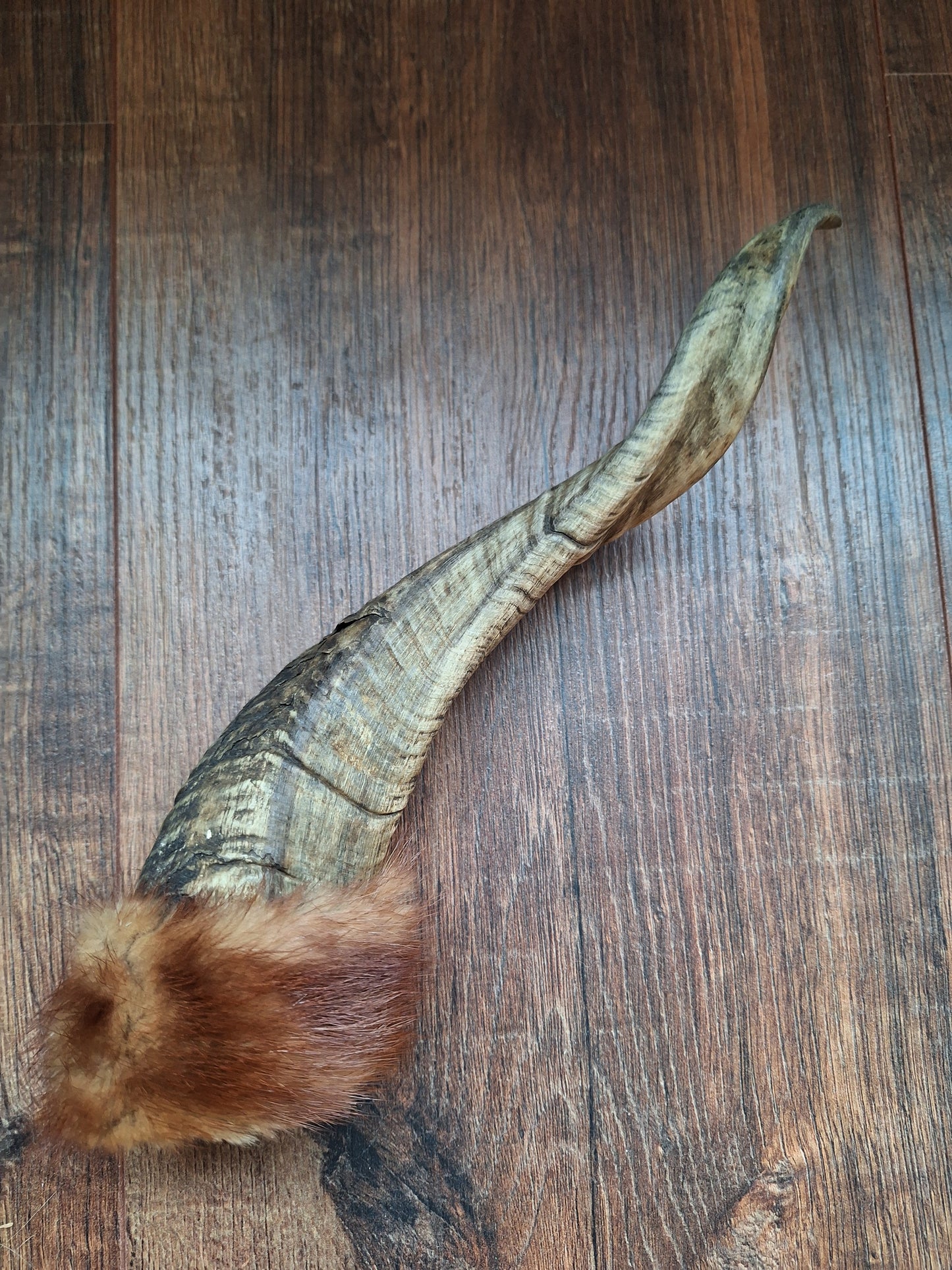 Sheep horn and polecat fur rattle