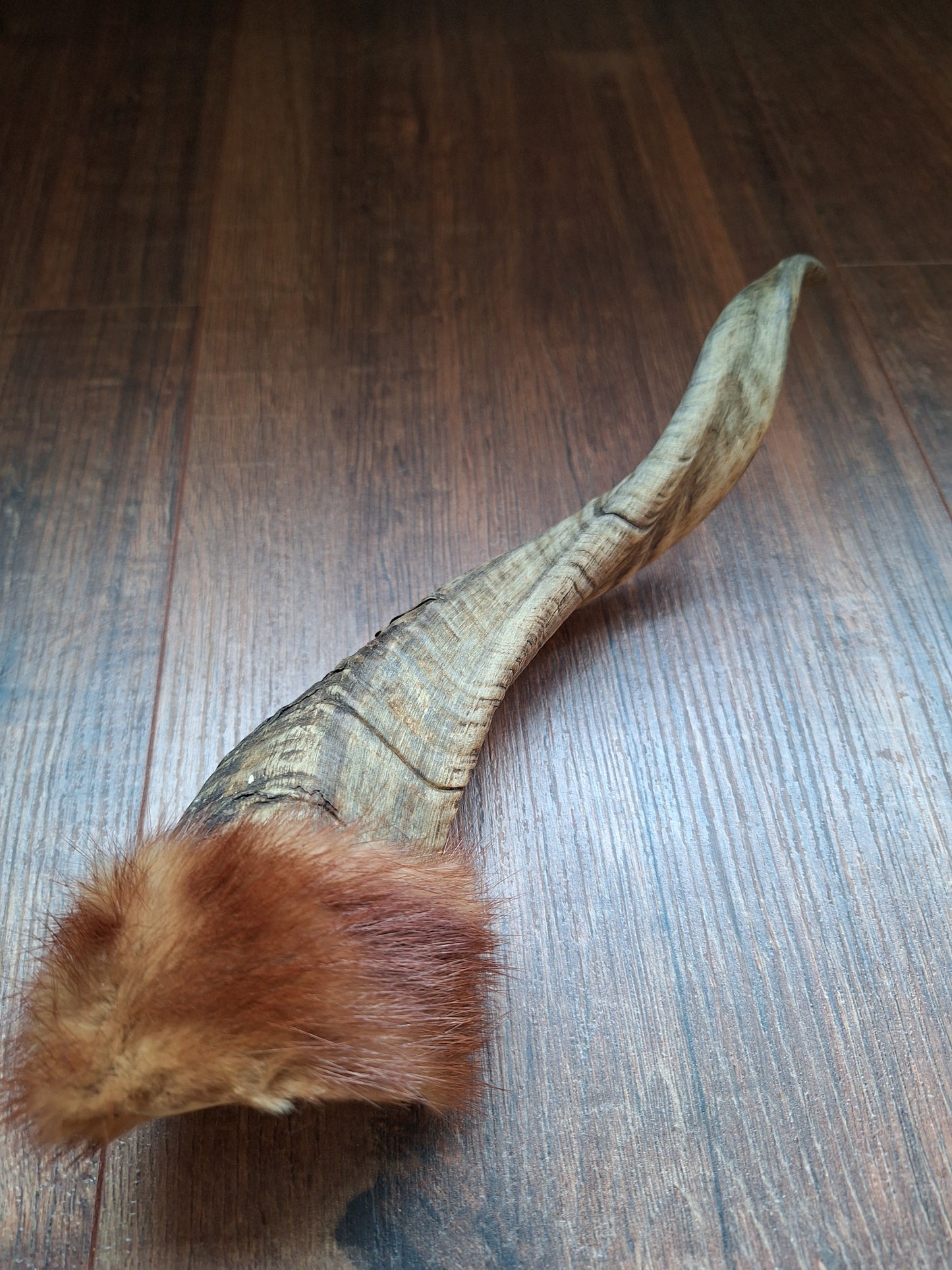 Sheep horn and polecat fur rattle